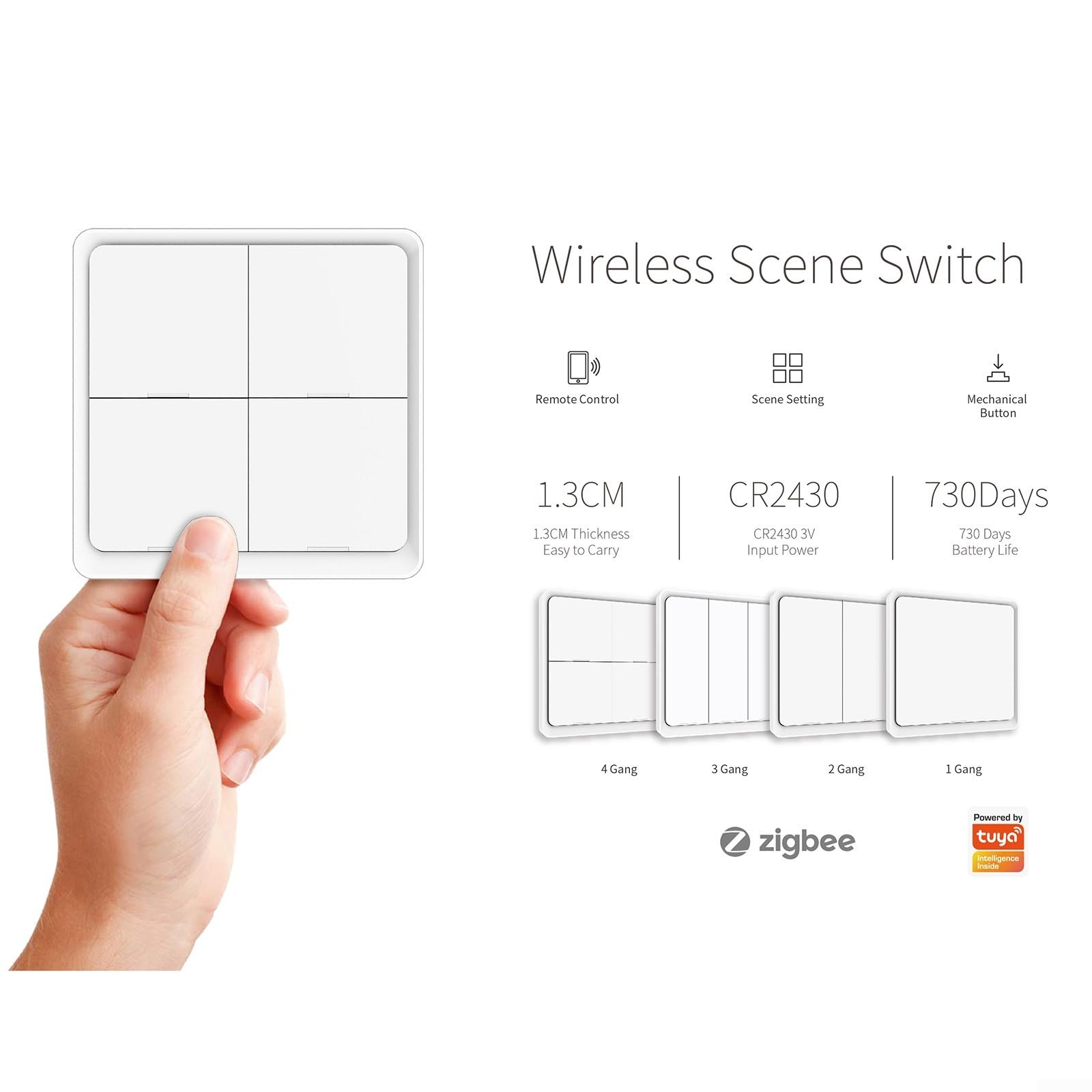 Acquista ZigBee 3.0 Smart Button Switch Mini interruttore wireless per telecomando APP per scena domotica fai-da-te in Italia a partire da 7.39