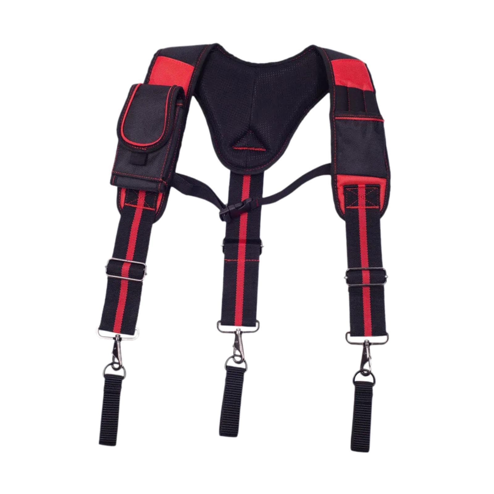 Tool Belt Suspender Tool Hanging Work Belt Brace For Plumber Farmer Handymen Red | Mens Accessories | Suspenders Braces-image-32
