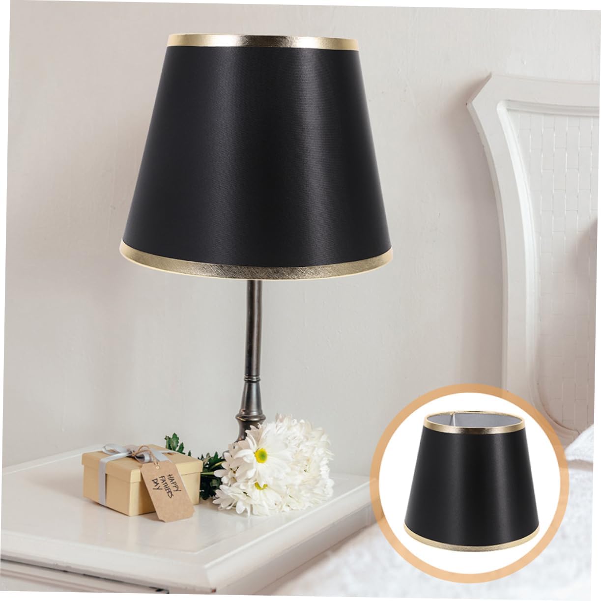 Socket Round Lampshade Desk Lamp Shade Cover Vintage Style Lampshade for Home
