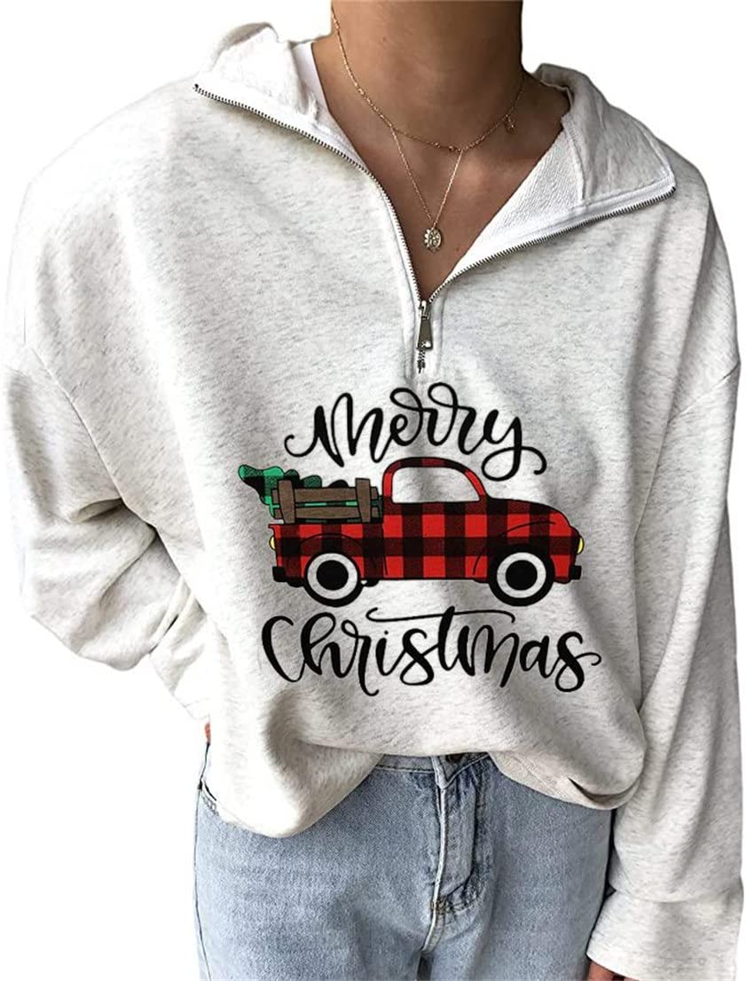 Fronage Quarter Zip Pullover Women Lapel Oversized Sweatshirt Casual Long Sleeve Tops