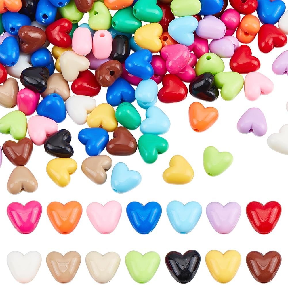 SUNNYCLUE 240Pcs Heart Acrylic Beads Heart Shaped Bead Spacers 10mm Multicolor Valentines Love Charms Crystal Loose Spacer for Jewelry Making DIY Crafts Earrings Necklaces Bracelet Mothers Supplies - Image 7