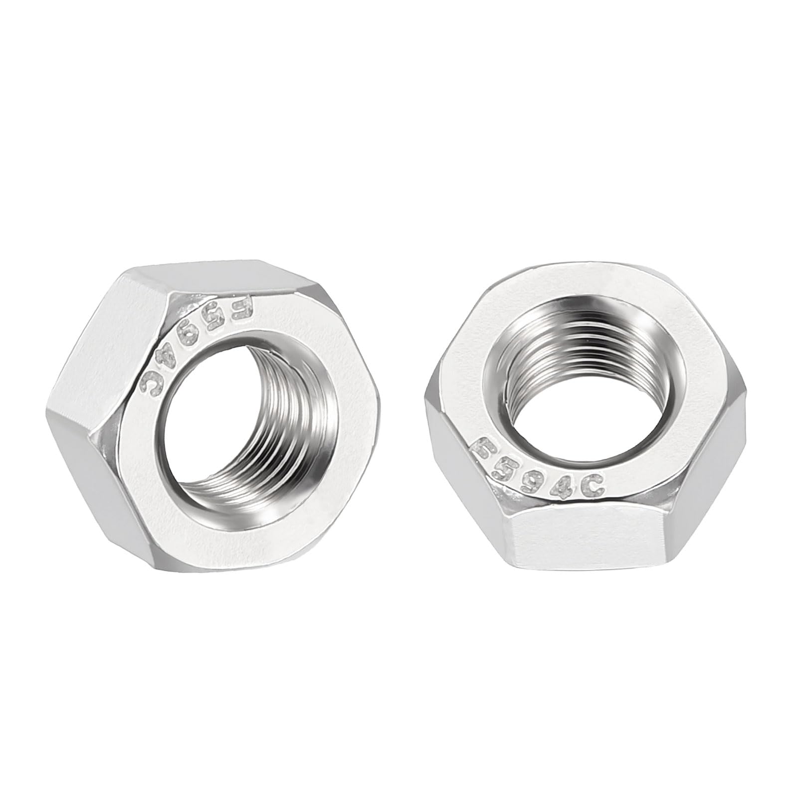 Kozelo 50pcs Hex Nuts - [5/16"-24] 304 Stainless Steel 18-8 (A2-70) Hardware Nuts for Mechanical Repair & Assembly, Standard Inch Fine Thread Nut, Bright Finish, Silver