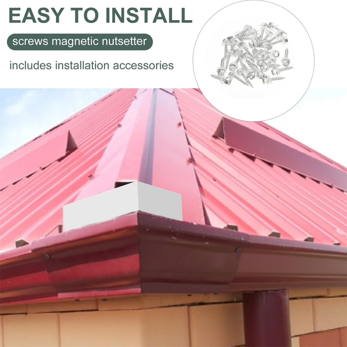 Roof Gutter Splash Guards Downspout Splash Guard Rain Diverter for House Roof Corners 6pcs for Residential Gutters