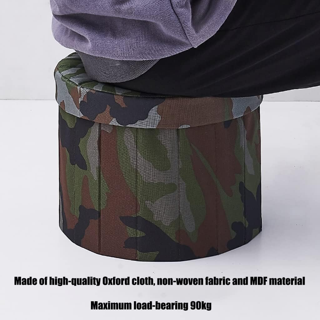 Car Toilet Seat Portable Round for Long-Distance Travel Car Potty, Multifunctional Trash Can Storage Stool, Outdoor Emergency Supplies (Color : Camouflage, Size : 30.5 * 25cm)