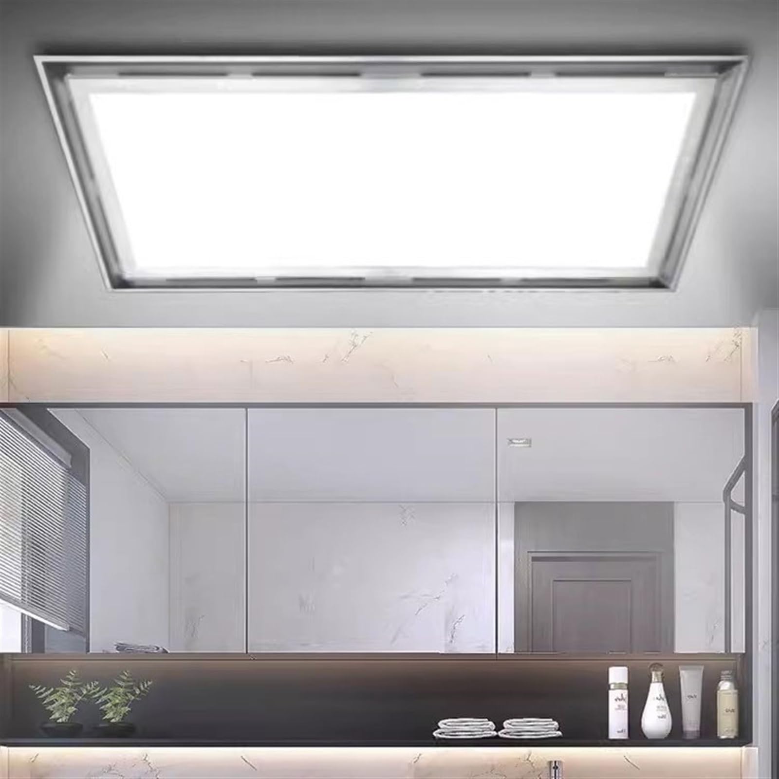 Ventilador Extractor de aire incorporado for cocina y baño, potente ventilador de techo integrado silencioso, iluminación de luz Led, dos en uno Cuarto de baño