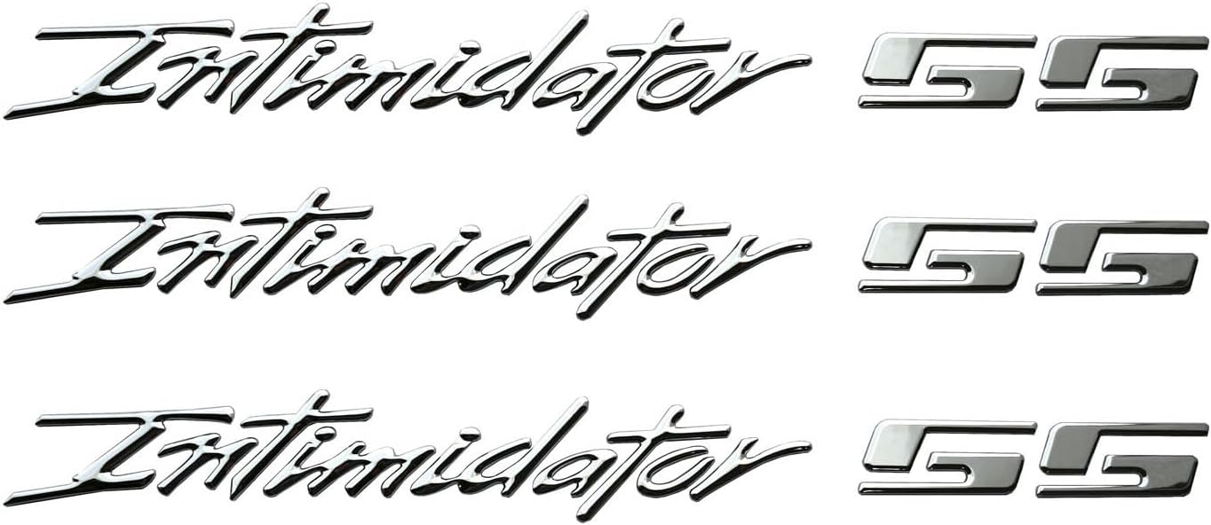 3Pcs Intimidator SS Emblems Domed Badge 3D Decal Sticker Letter Compatible with Chevy Silverado 88980874 17 Inches Long (Chrome)