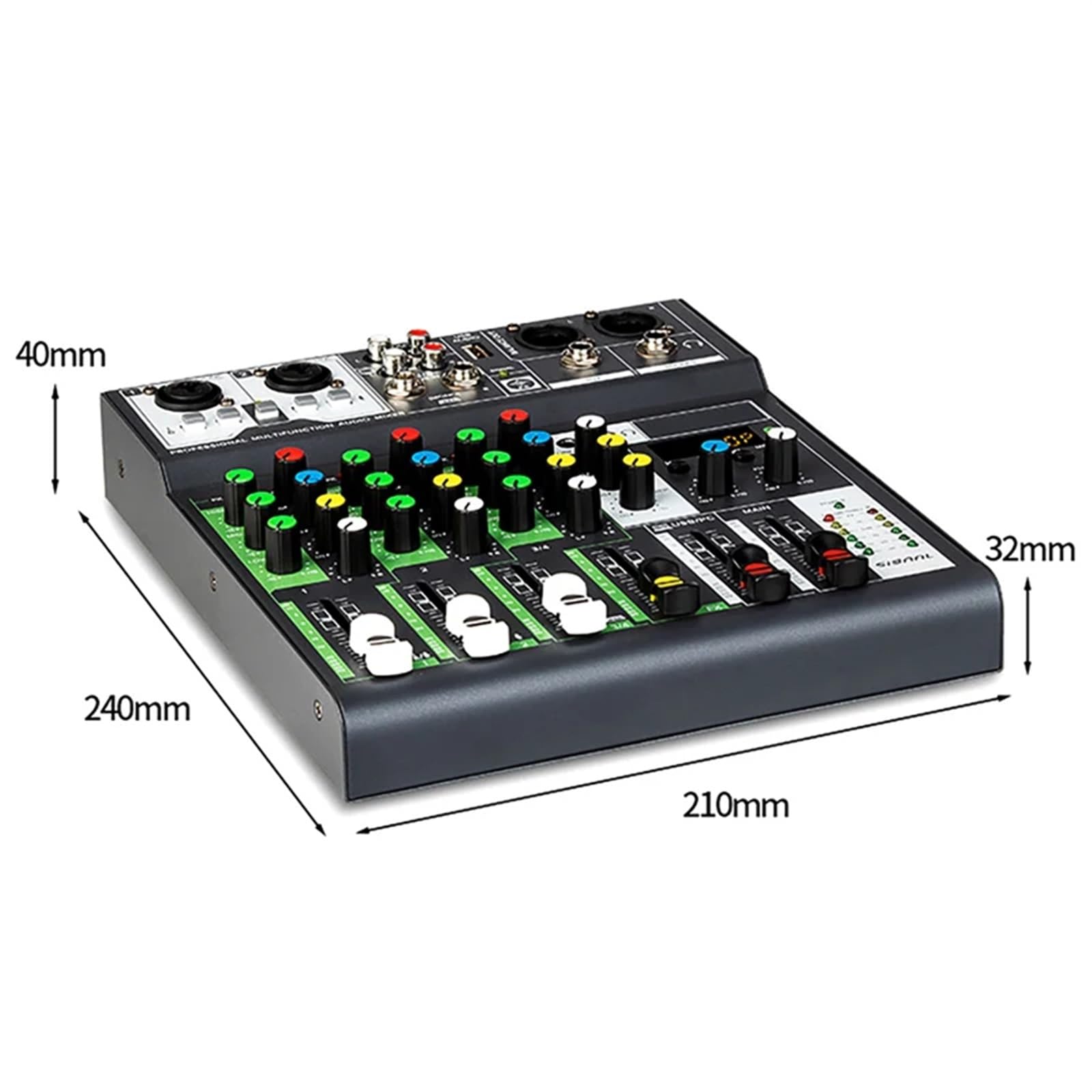 Mikser audio Profesjonalna konsola miksująca dźwięk USB komputer nagrywający 48V zasilanie Phantom opóźnienie powtórzenia efekt 4-kanałowy mikser audio USB