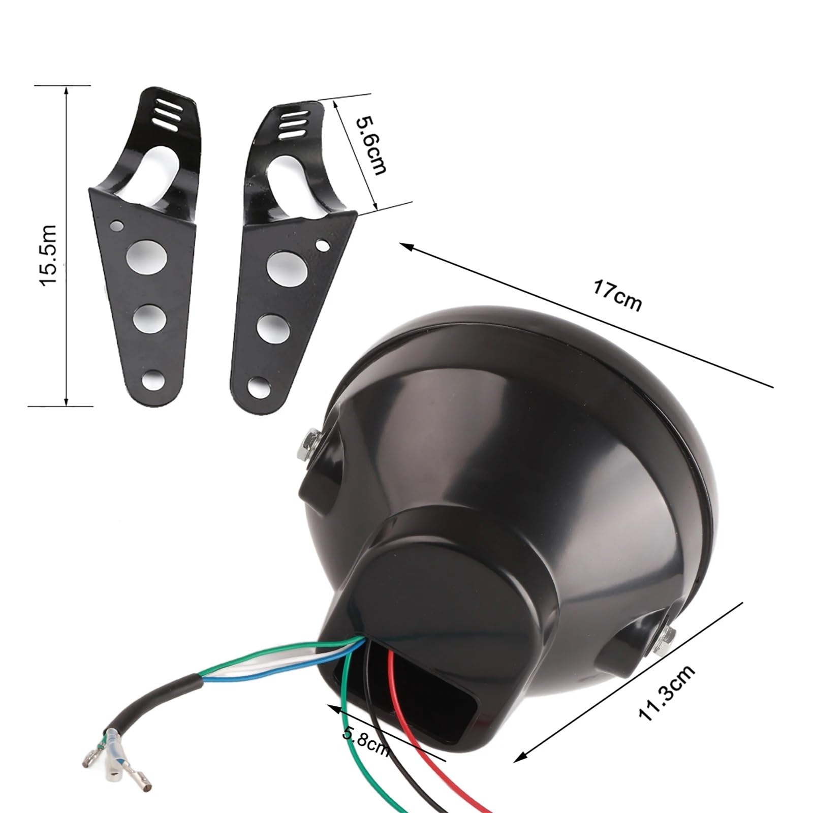 Pomocnicze Reflektory Motocyklowe 7" Uniwersalna okrągła żółta lampa LED 12V H4 35W do motocykla z czarnym uchwytem reflektory przednie