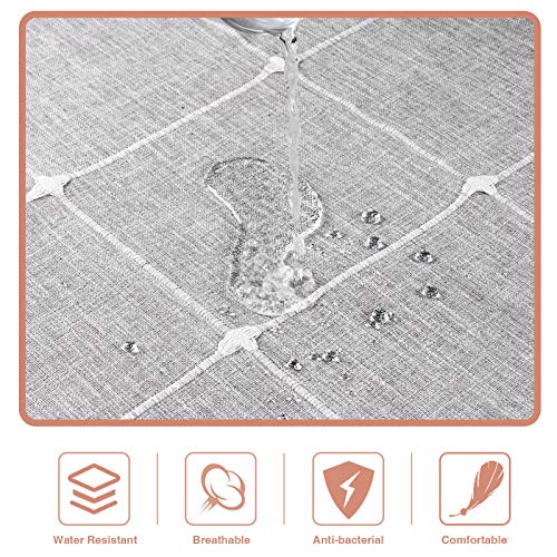 Vonabem Table Cloth Tassel Cotton Linen Table Cover For Kitchen Dinning Wrinkle Free Table Cloths Square (58''X58'', 4 Seats, Grey) #TOP3