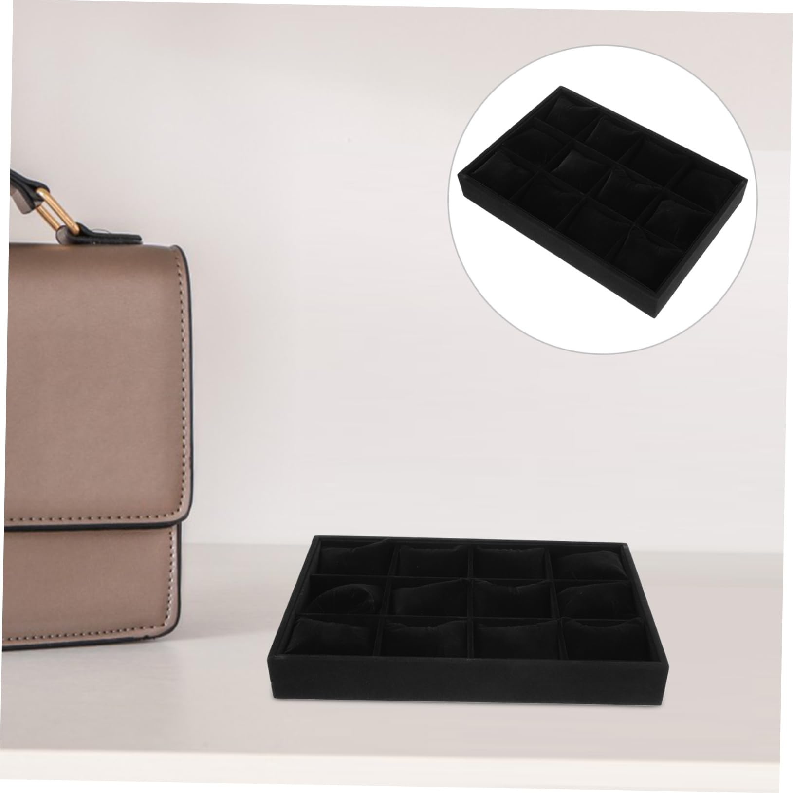 Veemoon Présentoir De Bracelets avec Coussin Plateau De Rangement pour Montres Et Bracelets Organisateur Affichage avec Compartiments Spacieux