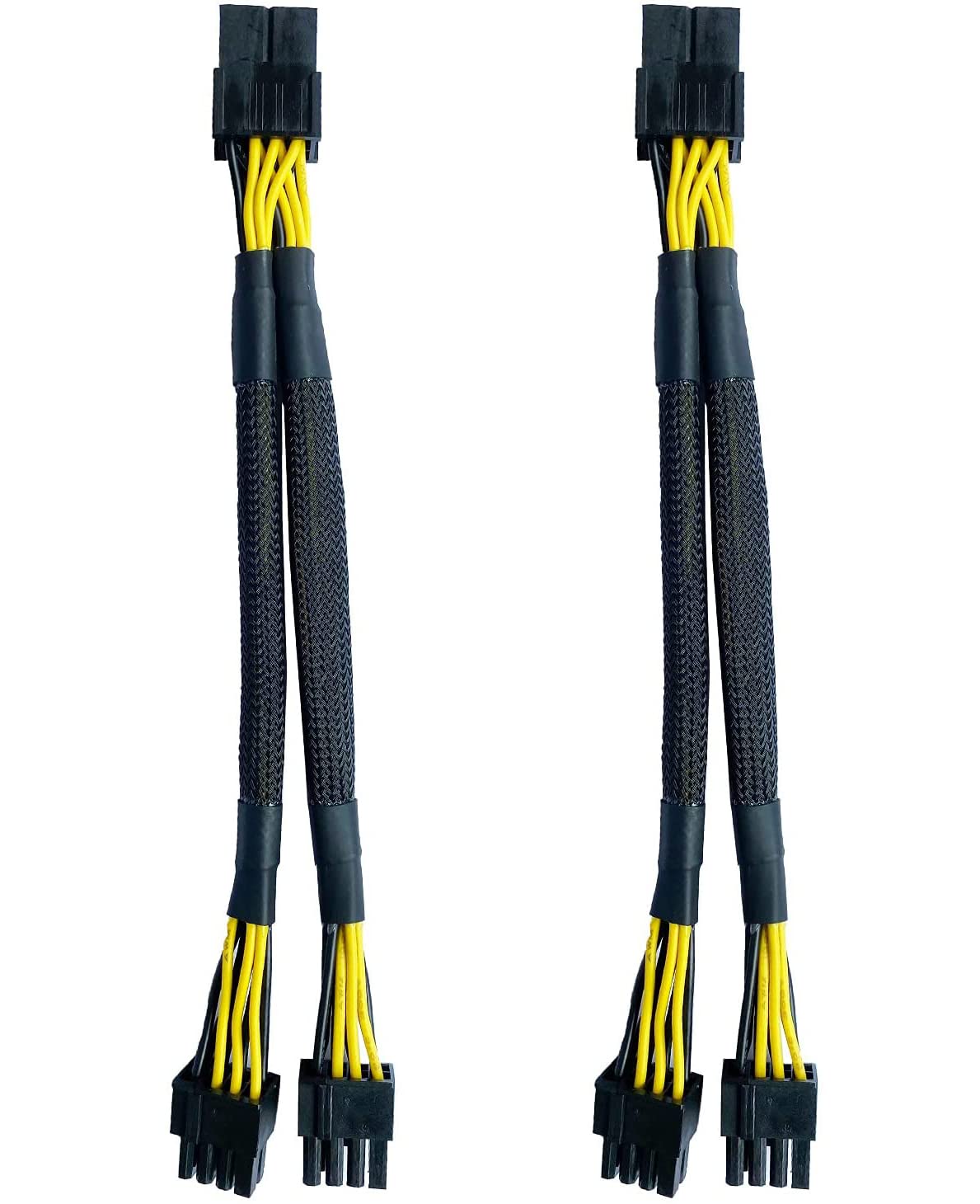 ETZIN GPU PCI-e 8 Pin Female to Dual 8(6+2) Pin Male PCI Express Braided Sleeved Splitter Power Cable 9 inch (Pack-of-2)-picture-23