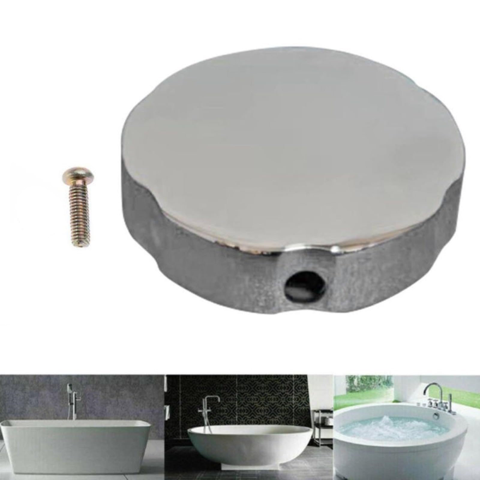 Drehknauf Für Badewanne 74mm - Chrom Finish Mit Überlaufschutz