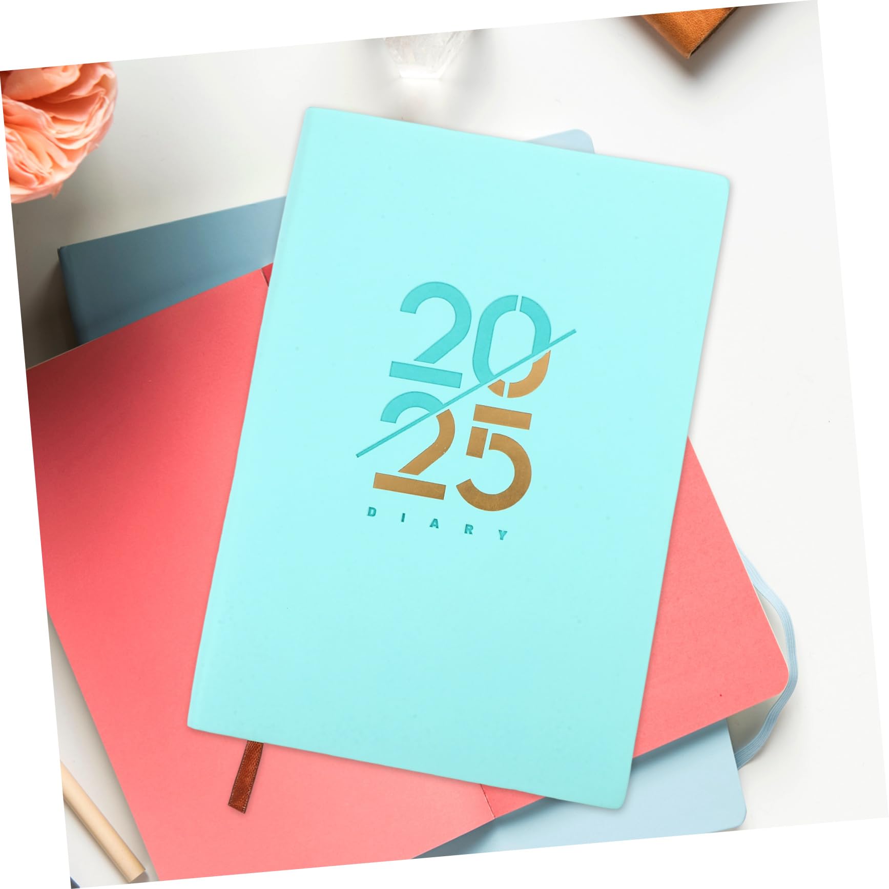 Angoily 4 Pezzi Planner Giornaliero con Inglese Carta Liscia Antischeggia Design Unico e Portatile per Studio Lavoro e Organizzazione Personale