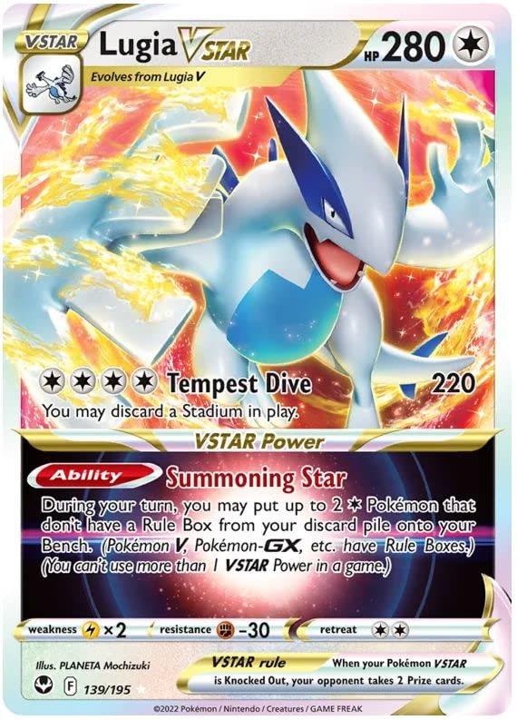 Lugia VSTAR 139/195 Rare VSTAR Pokemon Card (SWSH Silver Tempest