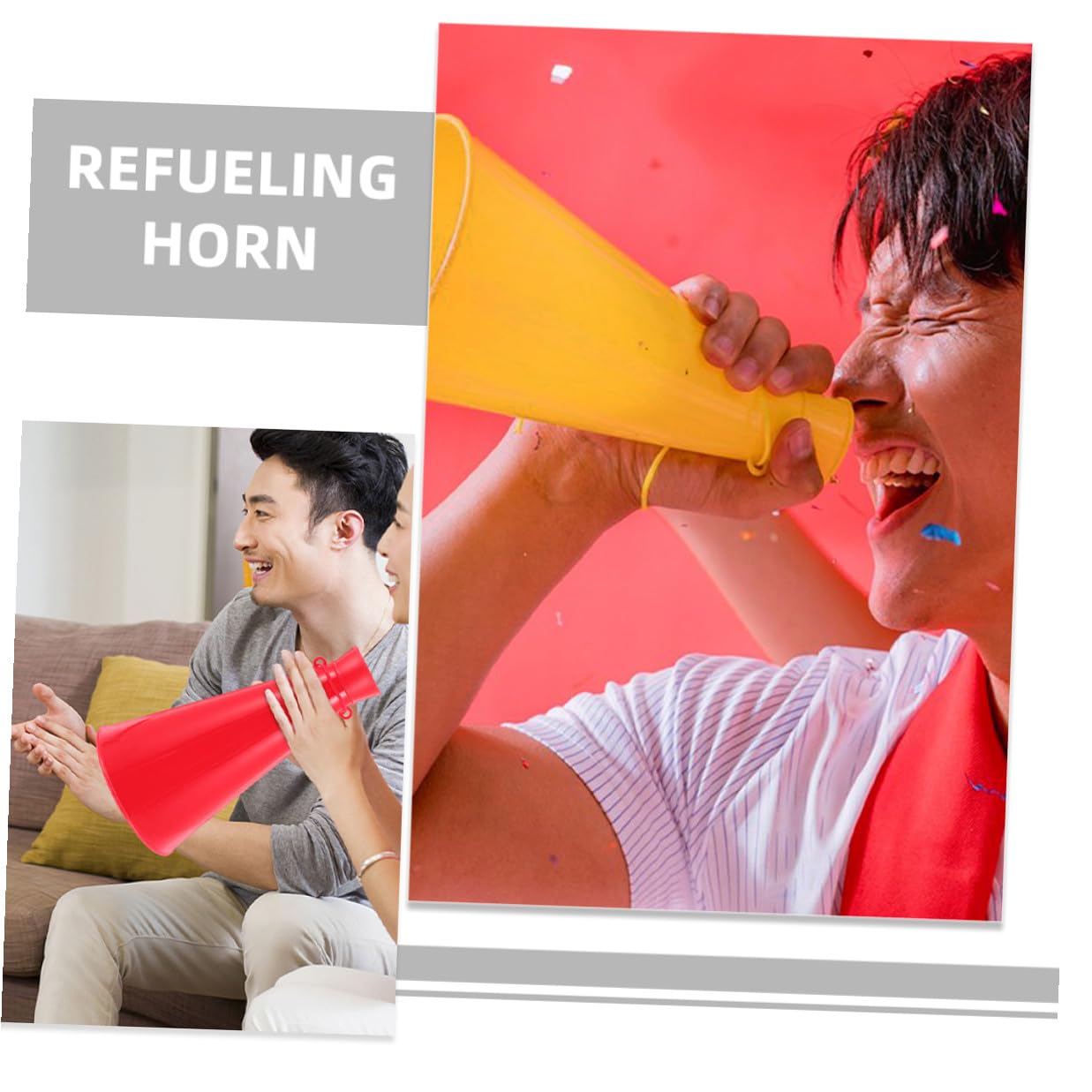 ABOOFAN 4 Stück Kleiner Megaphone aus Kunststoff zum Anfeuern bei Sportveranstaltungen mit Benutzerfreundlichem Design und Schallverstärkung für Outdoor Aktivitäten