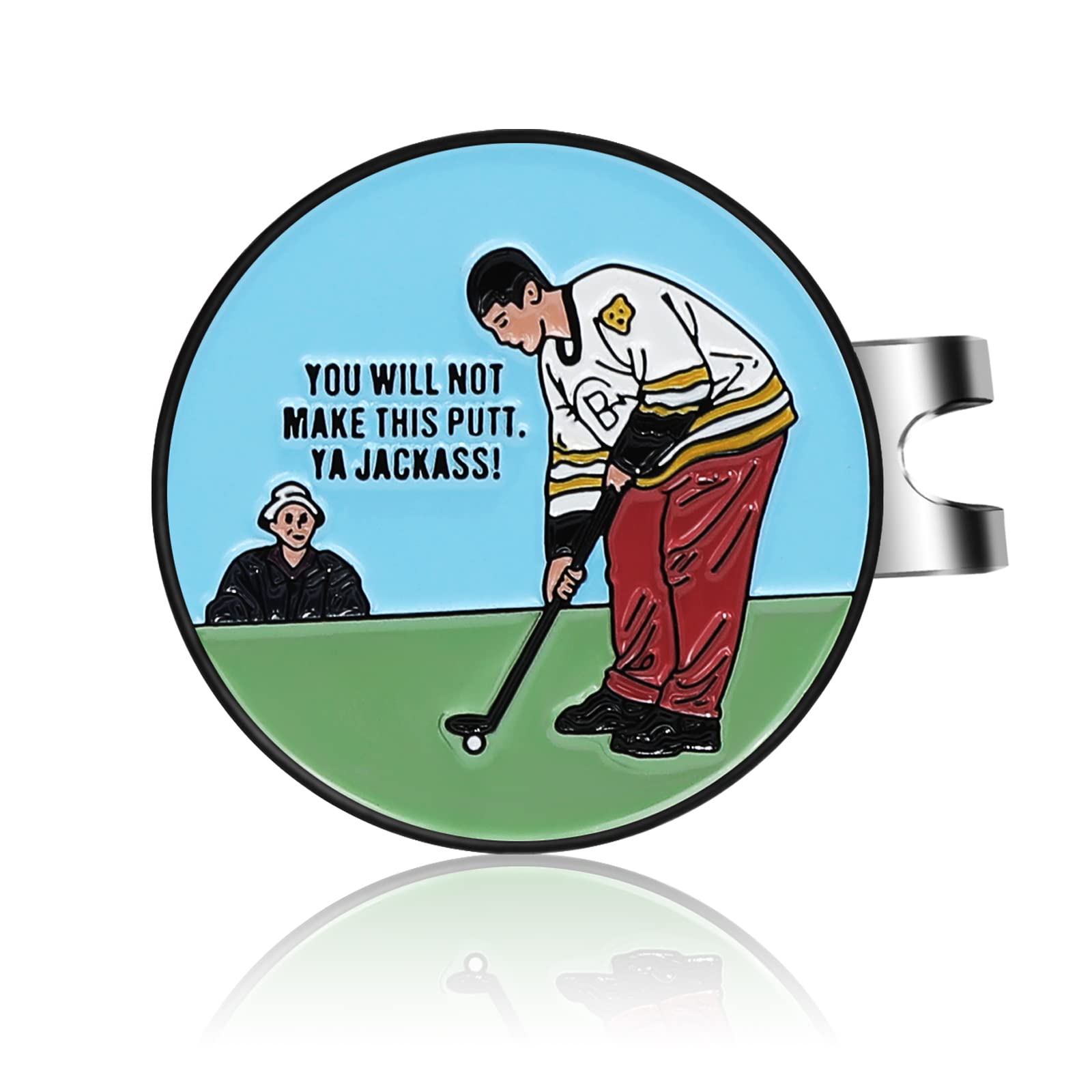 JIAOWEI Enamel Golf Ball Marker with Magnetic Hat Clip - Funny Golf Accessories - Great Gift for Golf Lovers