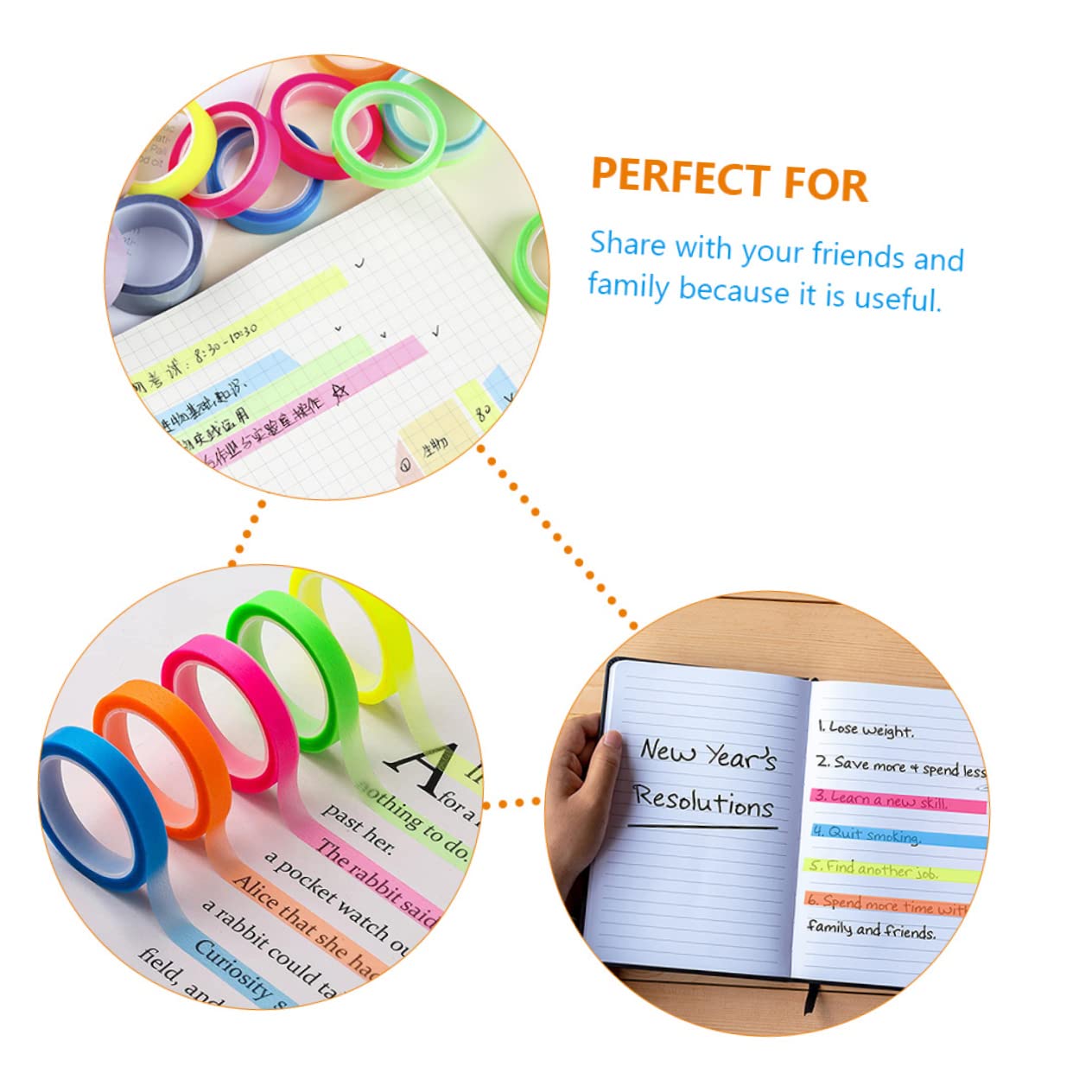 TEHAUX 80rollen Transparente Highlight-tapes Wiederverwendbare Klebebänder Für Notizen Seitenmarkierungen Und Buch-tabs Bunten Farben Für Schule Und Büro