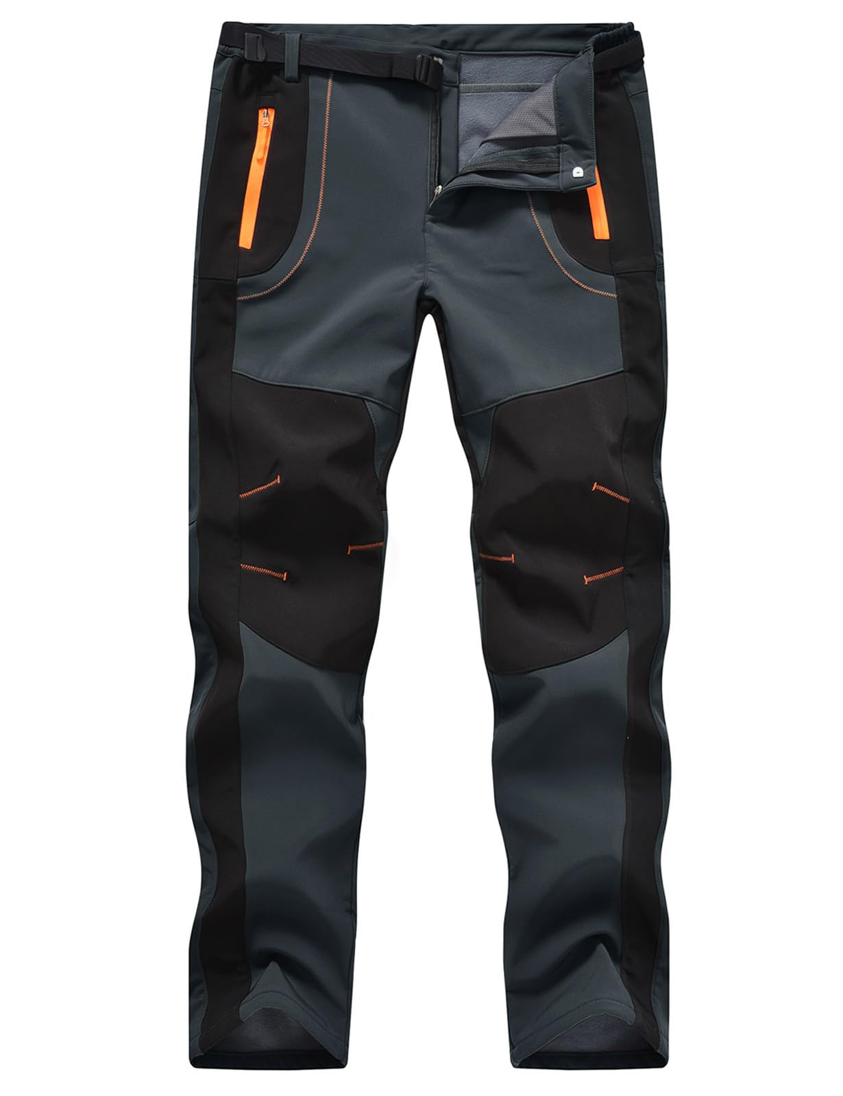 Sponsored Ad - Men's Snow Ski Hiking Pants Waterproof Winter Fleece Lined Pants Camping Skiing Ice Fishing Pants with Belt