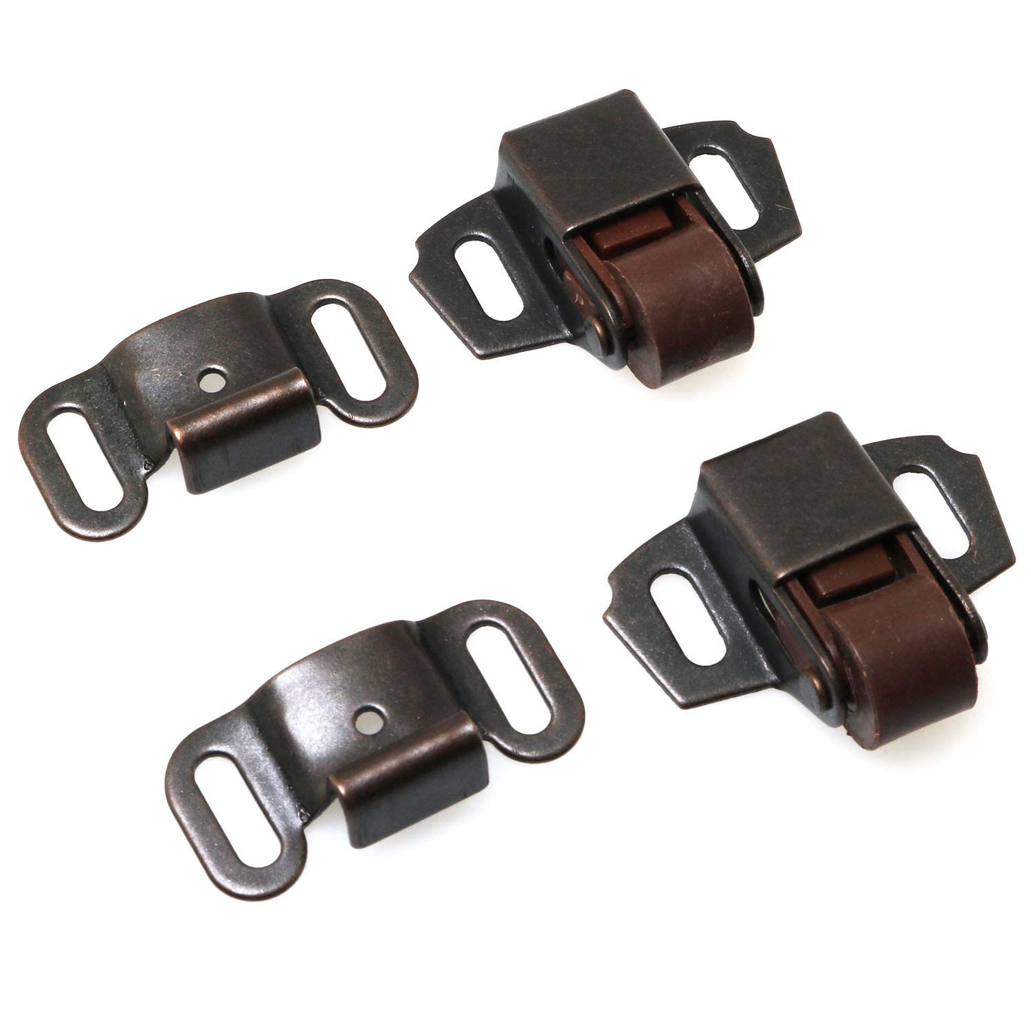 E-outstandingRoller Catch 2PCS Copper Tone Single Roller Catch for Cabinet Wardrobe Doors