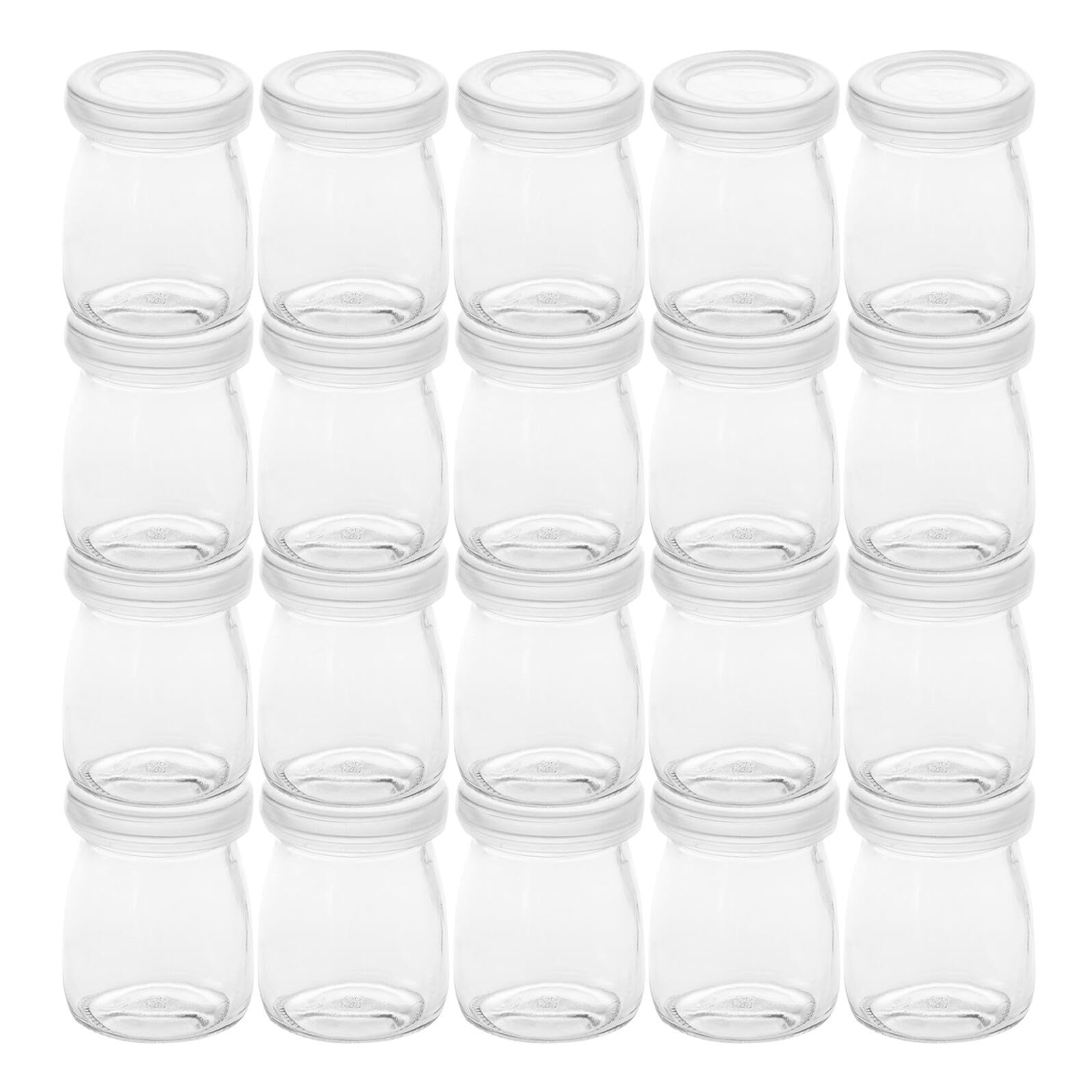 Sosoport 20pièces Lot De Pots à Yaourt Avec Couvercle Pots Verre Transparent Vides Pour Yaourt Confitures Desserts