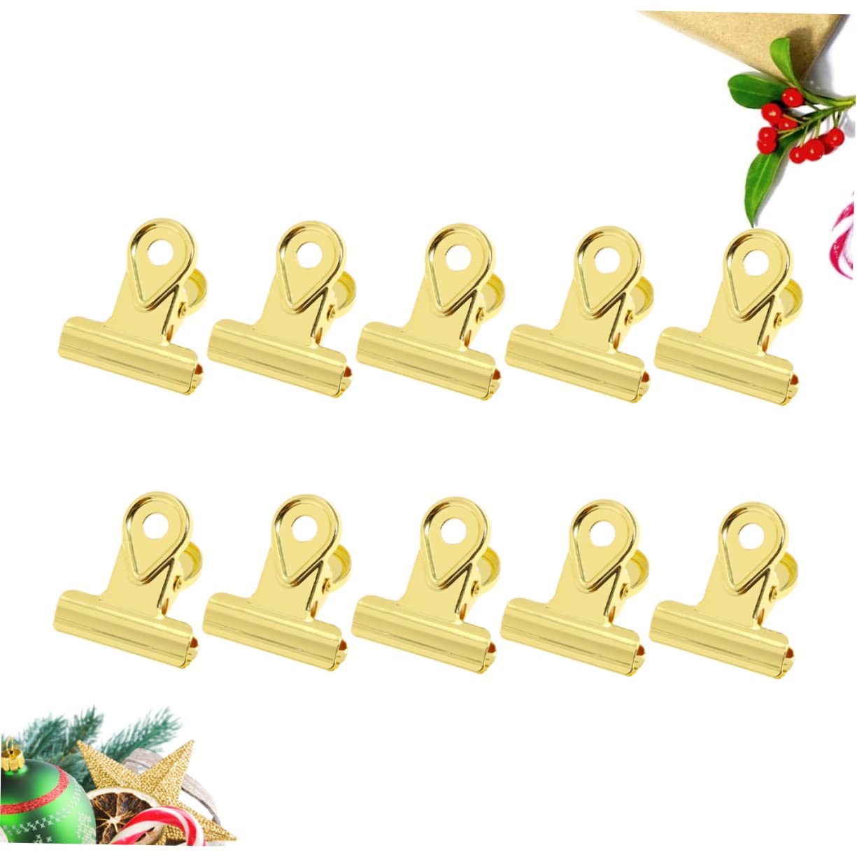 STOBOK 30pezzi Clip Metallo Placcato Per Carta Fermagli Per Documenti Rame Con Cerniera Dorato Per Ufficio e Casa