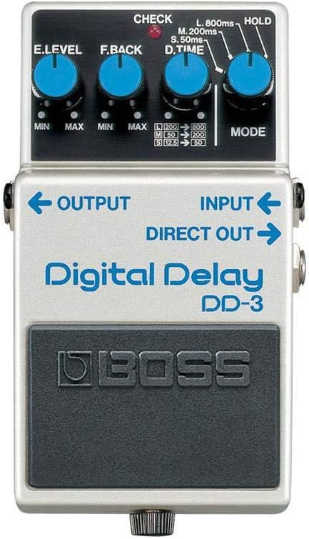 BOSS DD-3 Digital Delay Pedal controls close-up