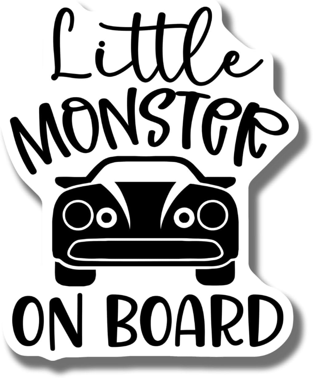 Little Monster On Board Magnet - Cute Car Magnet for Parents - Fun Baby On Board Sign - Child Safety Car Sign - Kids Road Safety Sticker Decorative Magnet AAMT0981