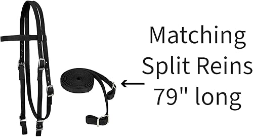 Miniatura 3 de Tahoe Tack Cabecera de nailon de doble capa lisa con riendas