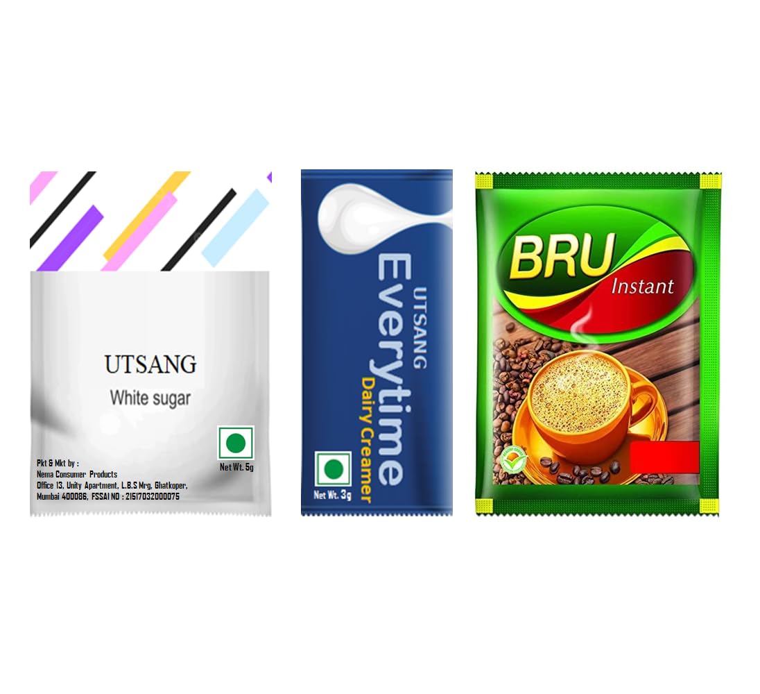 Bru Instant Coffee 50 Sachets of 1.8g Milk Creamer 50 Sachets of 3g
