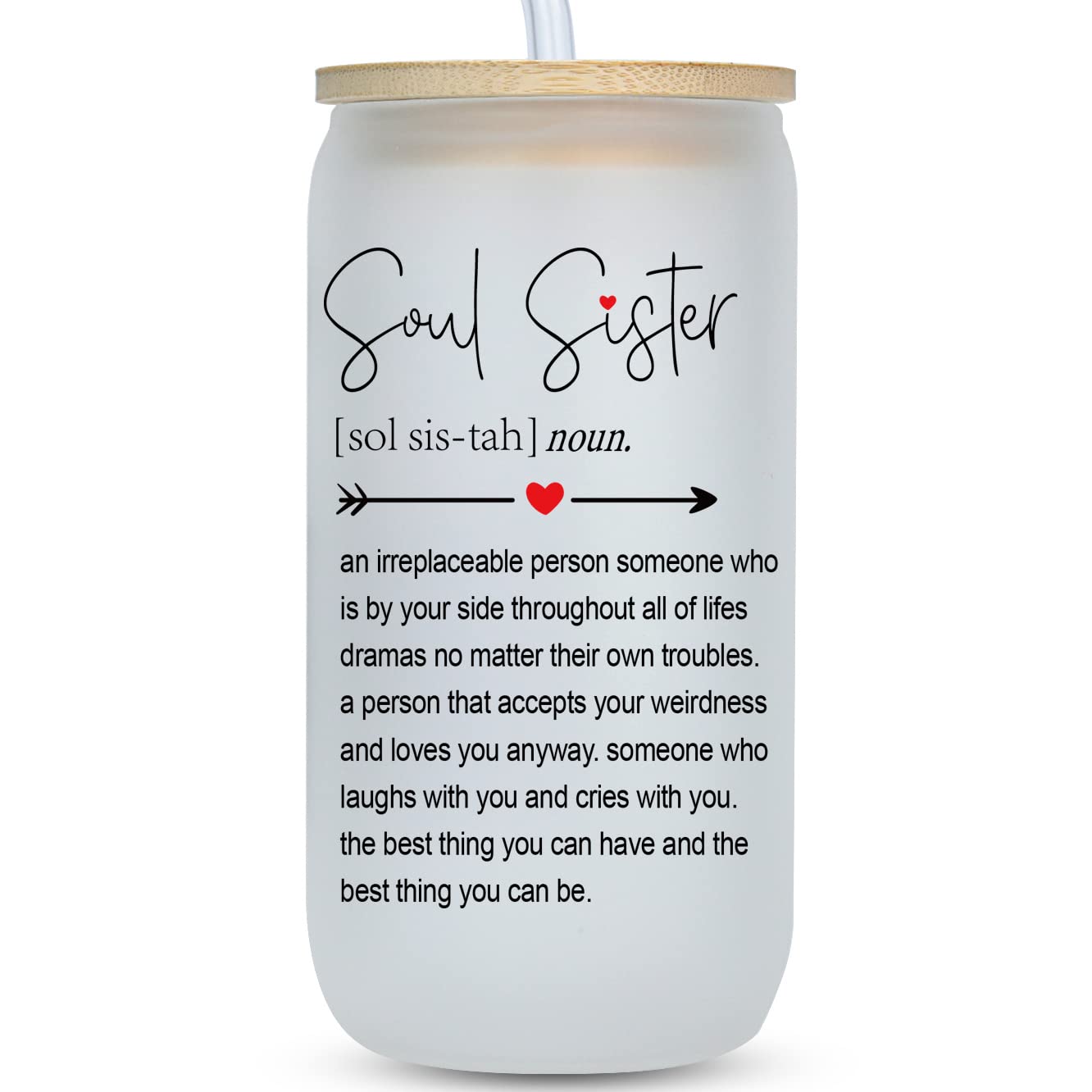 Sister Gifts from Sister - Gifts for Sister, Birthday Gifts for Women Friendship, Gifts for Friends Female, Best Friend Friendship Gifts for Women Friends, Christmas Gifts for Sisters -16 Oz Can Glass