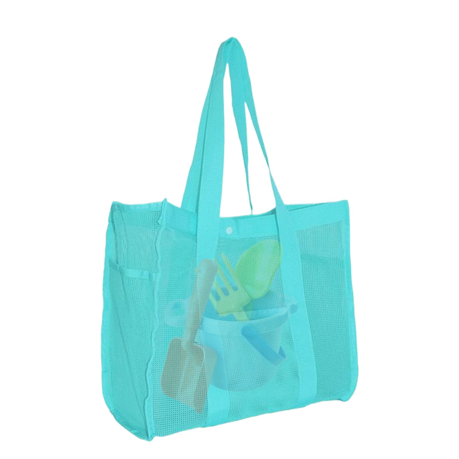 Siatkowa torba plażowa, duża, odporna na piasek, torba na zakupy, wielokrotnego użytku, organizer 36 x 33 x 7 cm, na zabawki, sprzęt pływacki, podróże, kemping, rejs, wakacje, rodzinę, kobiety, dzieci