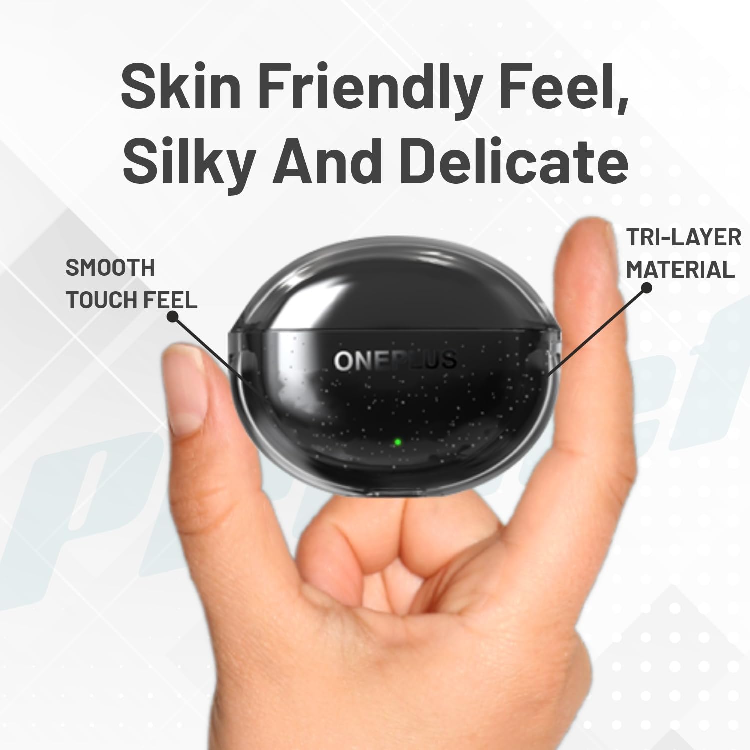 Prolet Protective Silicone Case Cover Compatible with OnePlus Nord Buds 3 Pro (2024) with Metal Keychain, Secure & Durable – Transparent [Earbuds Not Included]