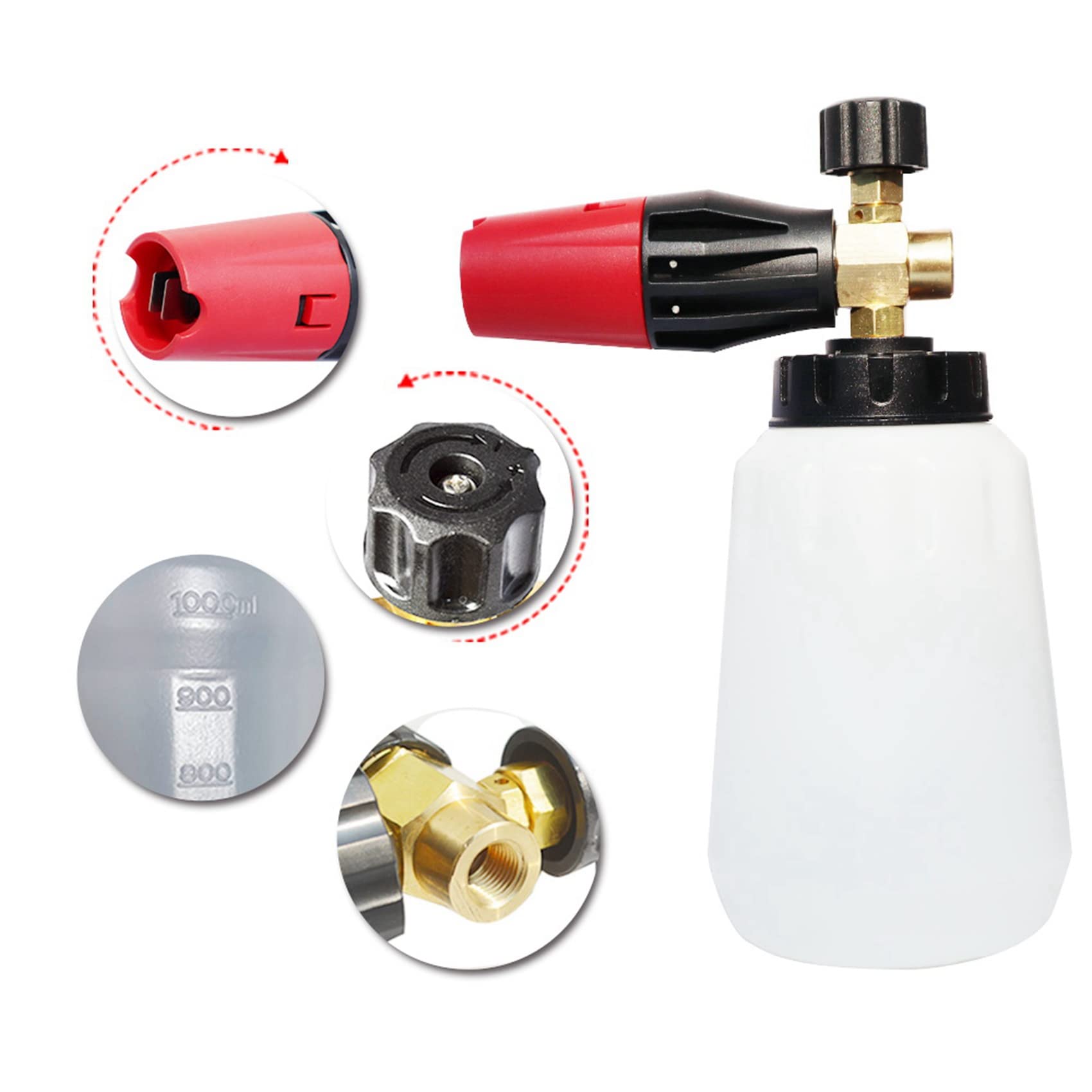 Lot de 2 lances à mousse réglables pour nettoyage de voiture - Pour Interskol L