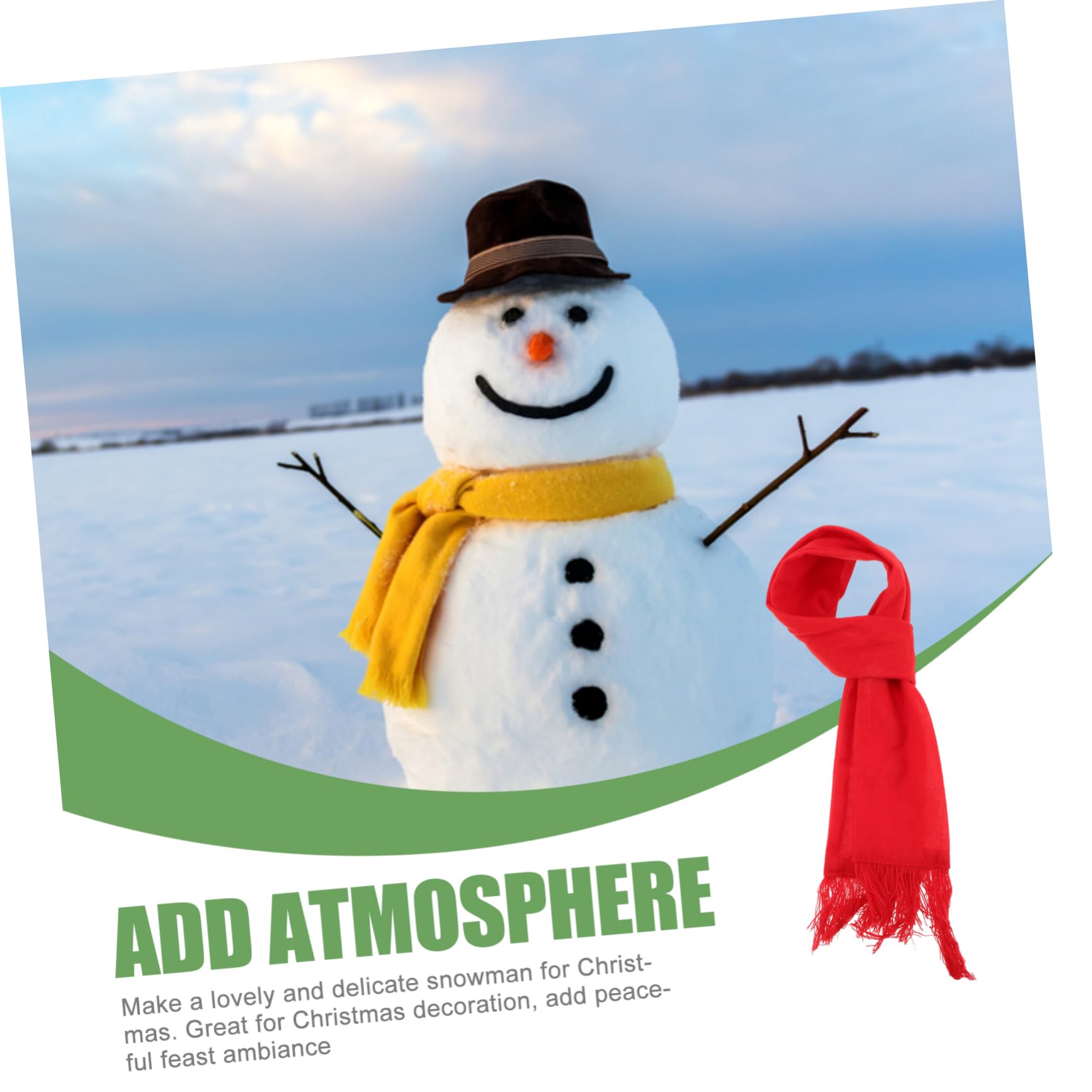 IMIKEYA 2 Sätze Schneemann Verkleiden Sich Weihnachtsschneemann Requisiten Schneemann-karottennase Bauen Sie Ihren Schneemann-bausatz Schneemann-kleidungszubehör Schneemann-schal Polyester