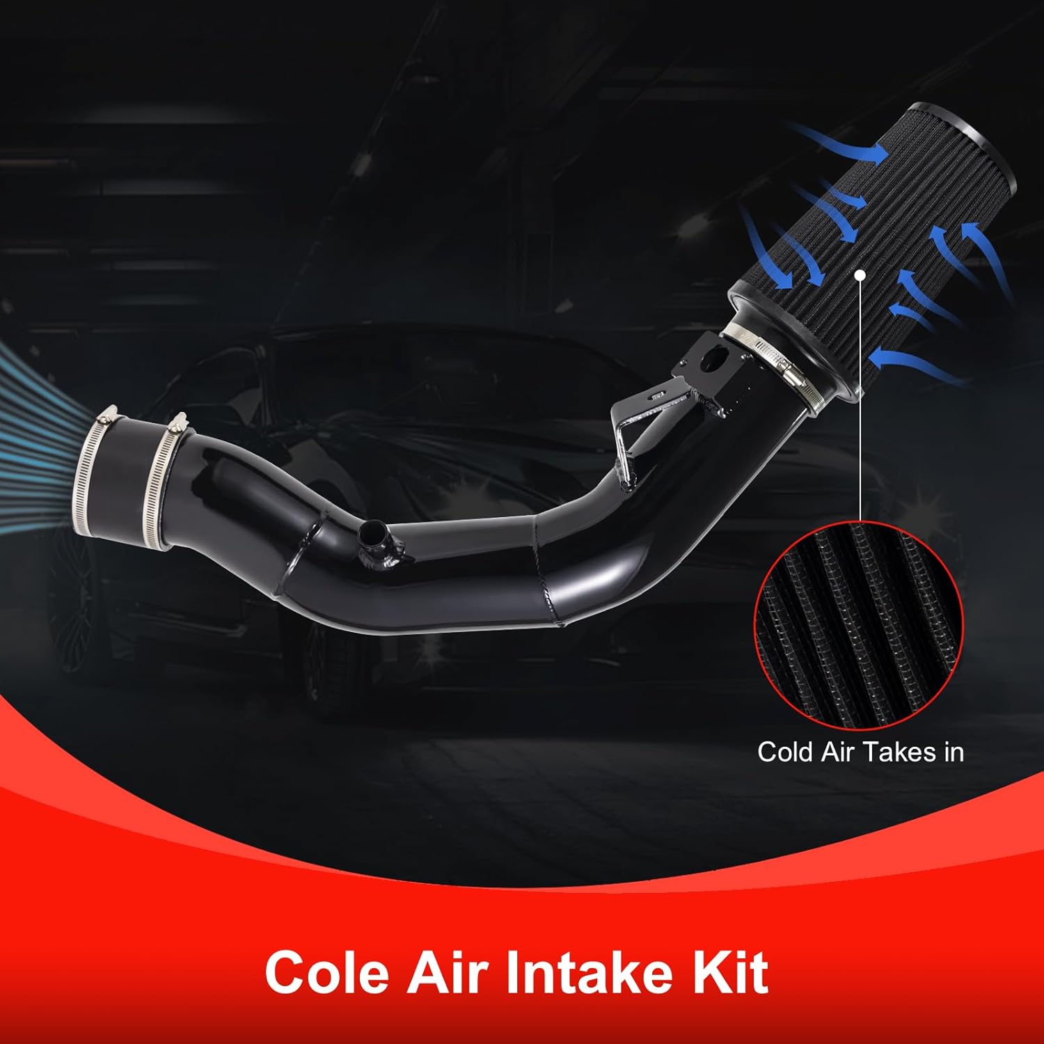 Air Intake Kit, 6.0 Diesel Cold Air Intake Pipe with Filter Replacement for 2003 2004 2005 2006 2007 Ford F250 F350 F450 6.0L Powerstroke Diesel