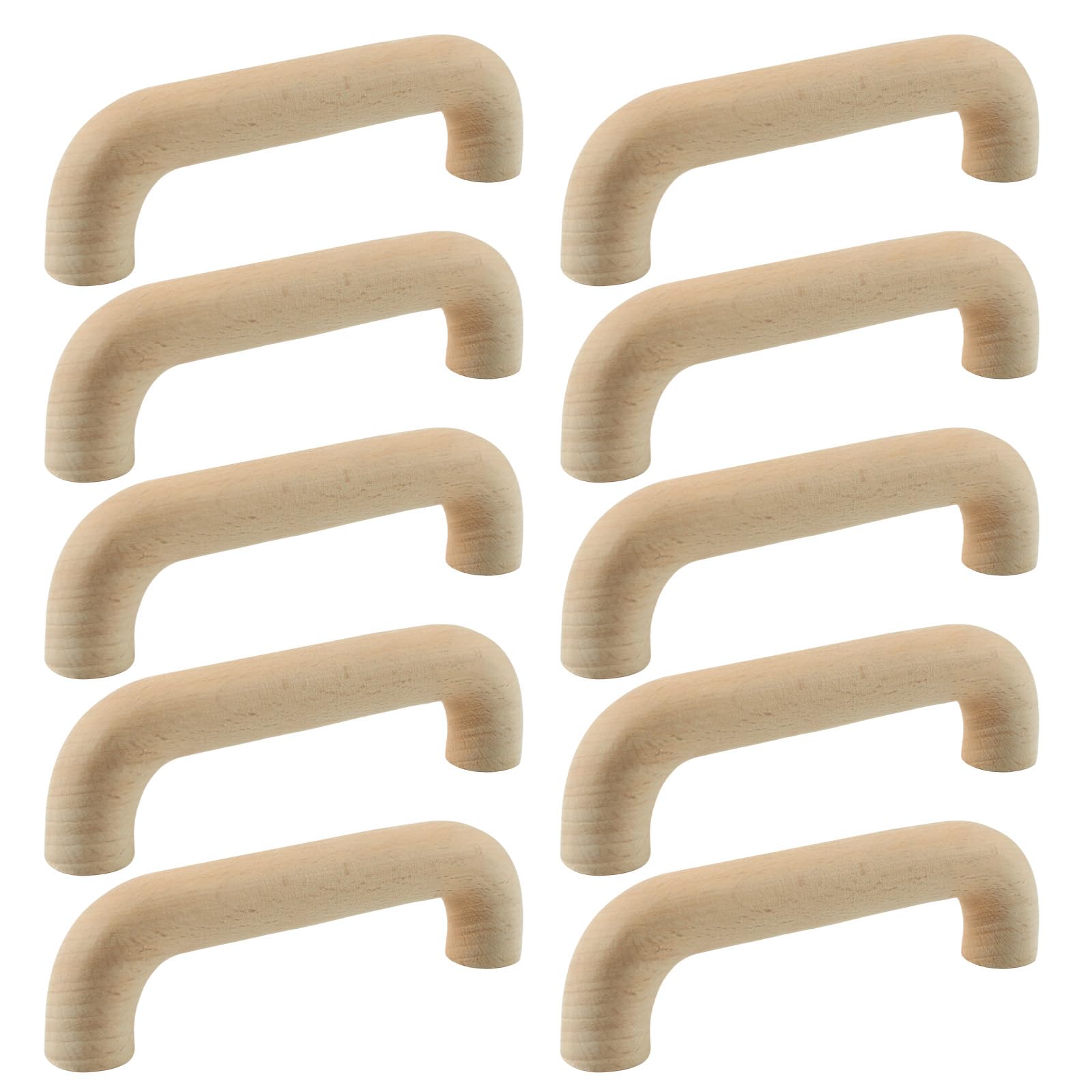 MOROBOR Wood Drawer Pulls Handle, 10 Pcs Unfinished Wood Drawer Knobs 3.78" Hole Spacing Pull Handles Reliable Closet Hardware Pull for Doors Kitchen Cabinets Dresser Furniture — image 1