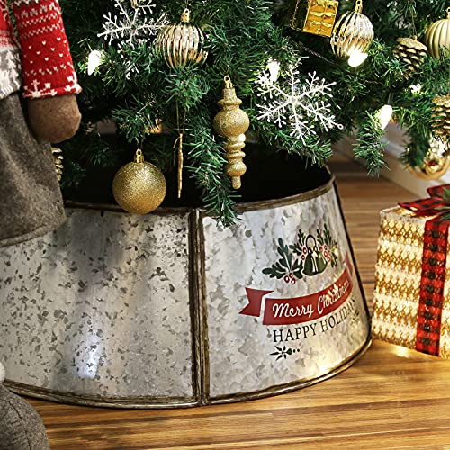 Darnassus Metal Christmas Tree Collar Christmas Tree Ring,29.1 Inch Diameter Base For Large Trees And Holiday Tree Skirt Decoration,5-Panel Version thumb #1