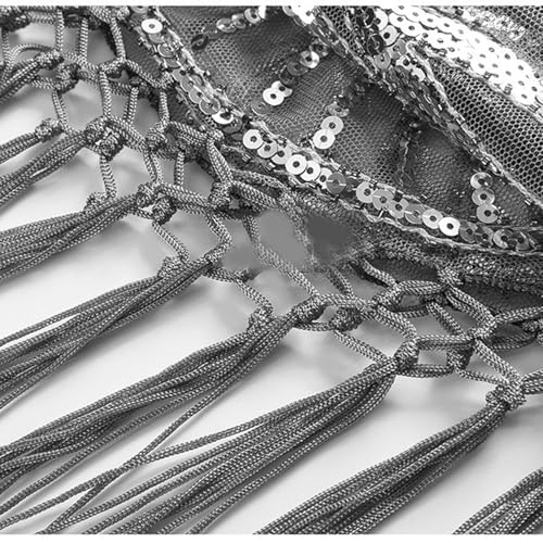Fringed Shoulder Wrap With Sequins Stylish Party Shawl Glitters Scarf For Theme Event Weddings And Stage Performances 7