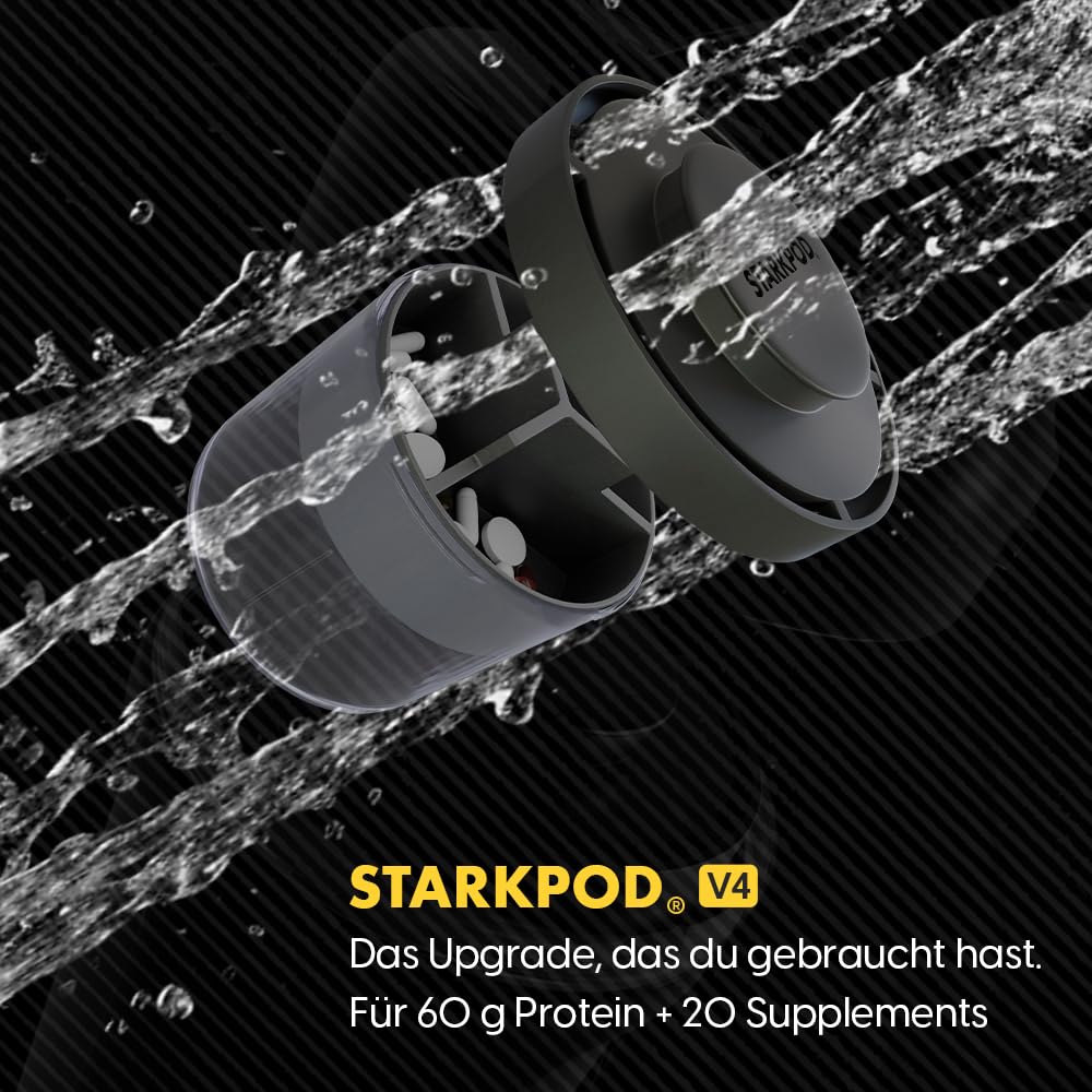 STARKSHAKE V4 – Excelente coctelera eléctrica de la editorial F.A.Z (2025) | Coctelera eléctrica de proteínas para batidos cremosos de proteínas | 8000 UPM | USB-C | 120+ batidos | Incluye Starkpod |
