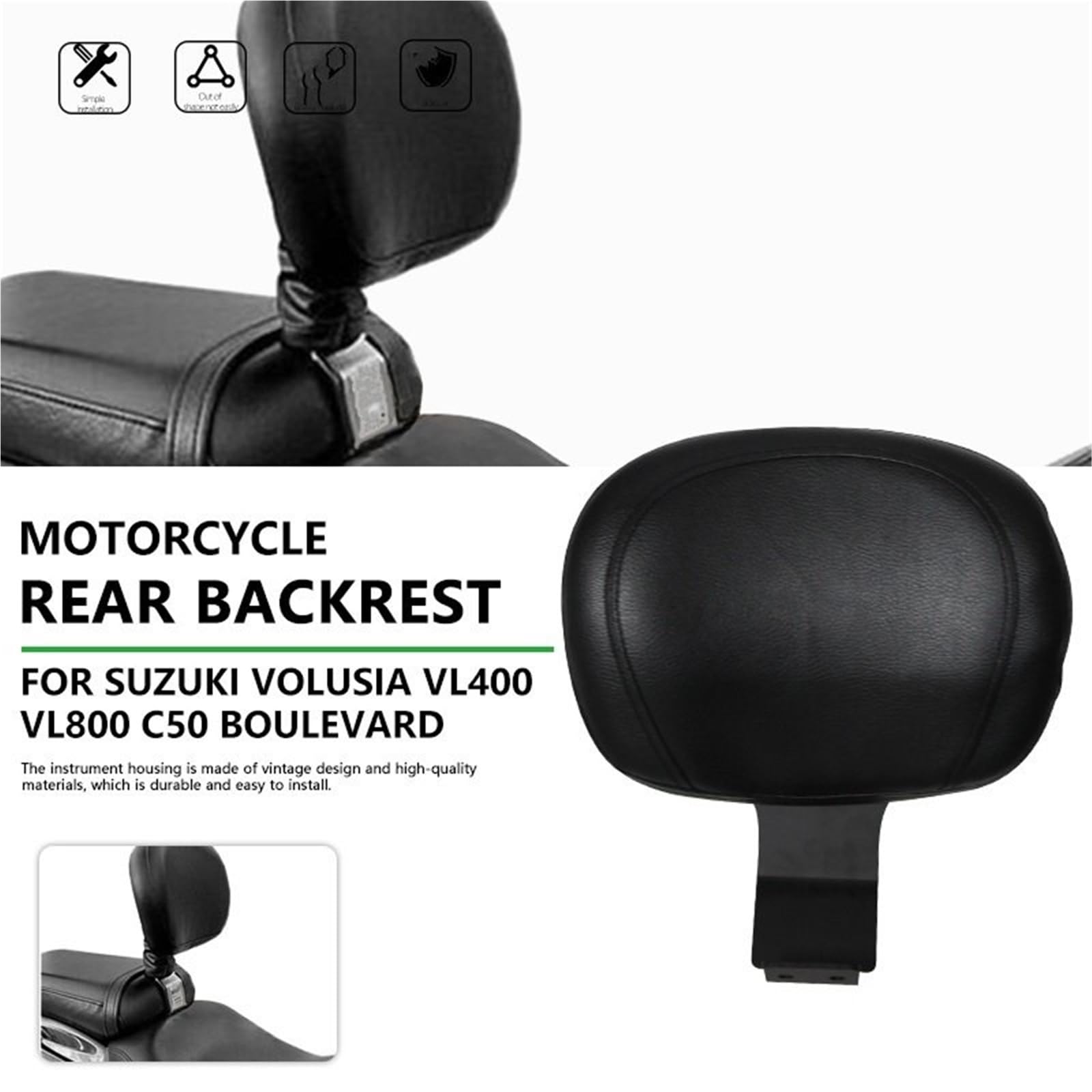 Poduszka Kufer Motocyklowy Pasuje do Suzuki Volusia VL400 VL800 Boulevard C50, oparcie motocyklowe Sissy Bar, bagażnik