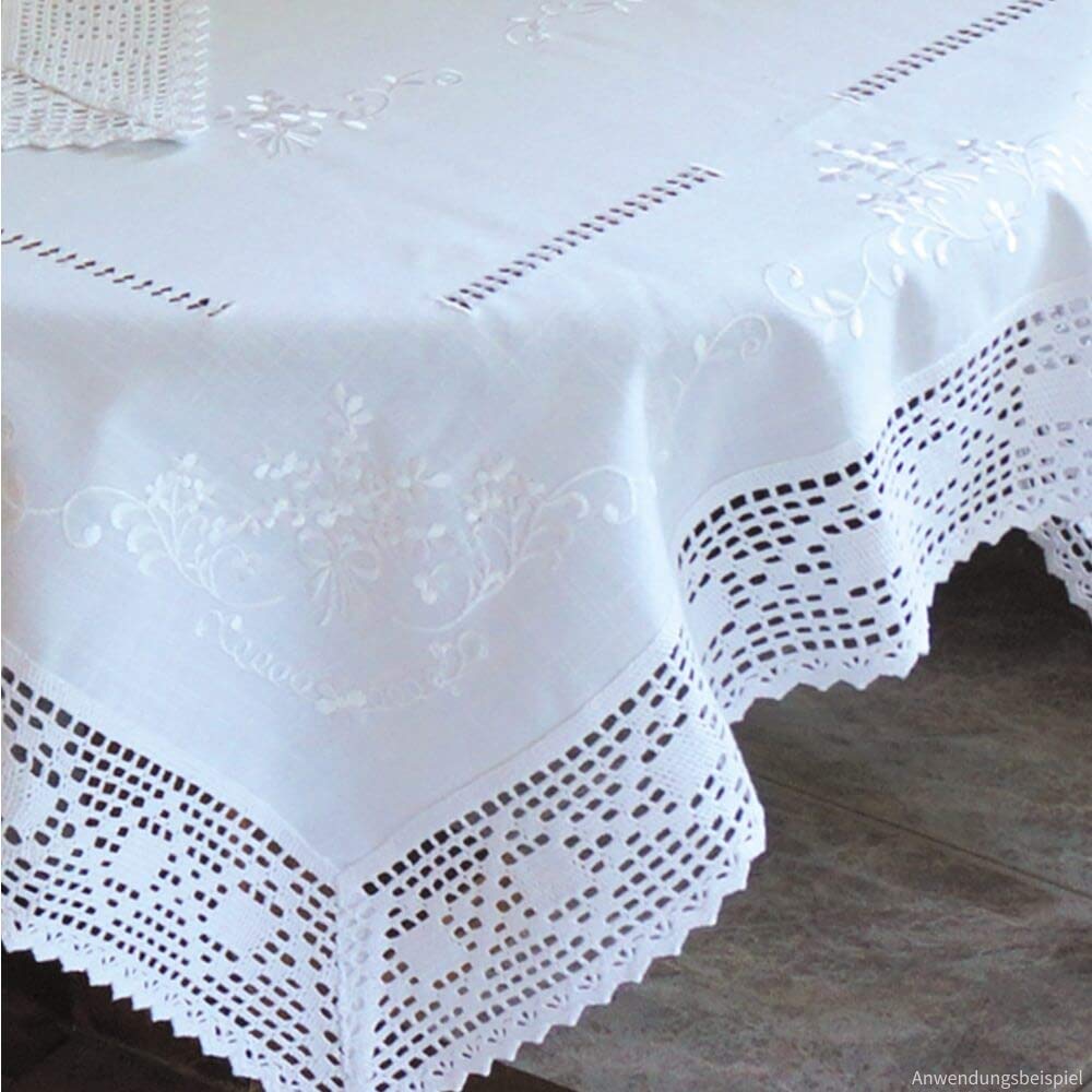 Federa Cuscino 40x40 Con Bordo Uncinetto | Matches21 Cuscino Rustico Bianco Per Divano E Letto | Elegante Federa Con Cerniera