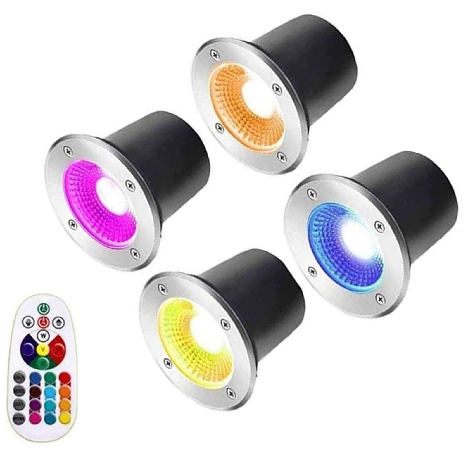 Lampe LED paysagère au sol 12V-24V et spots encastrés de jardin étanches RGB