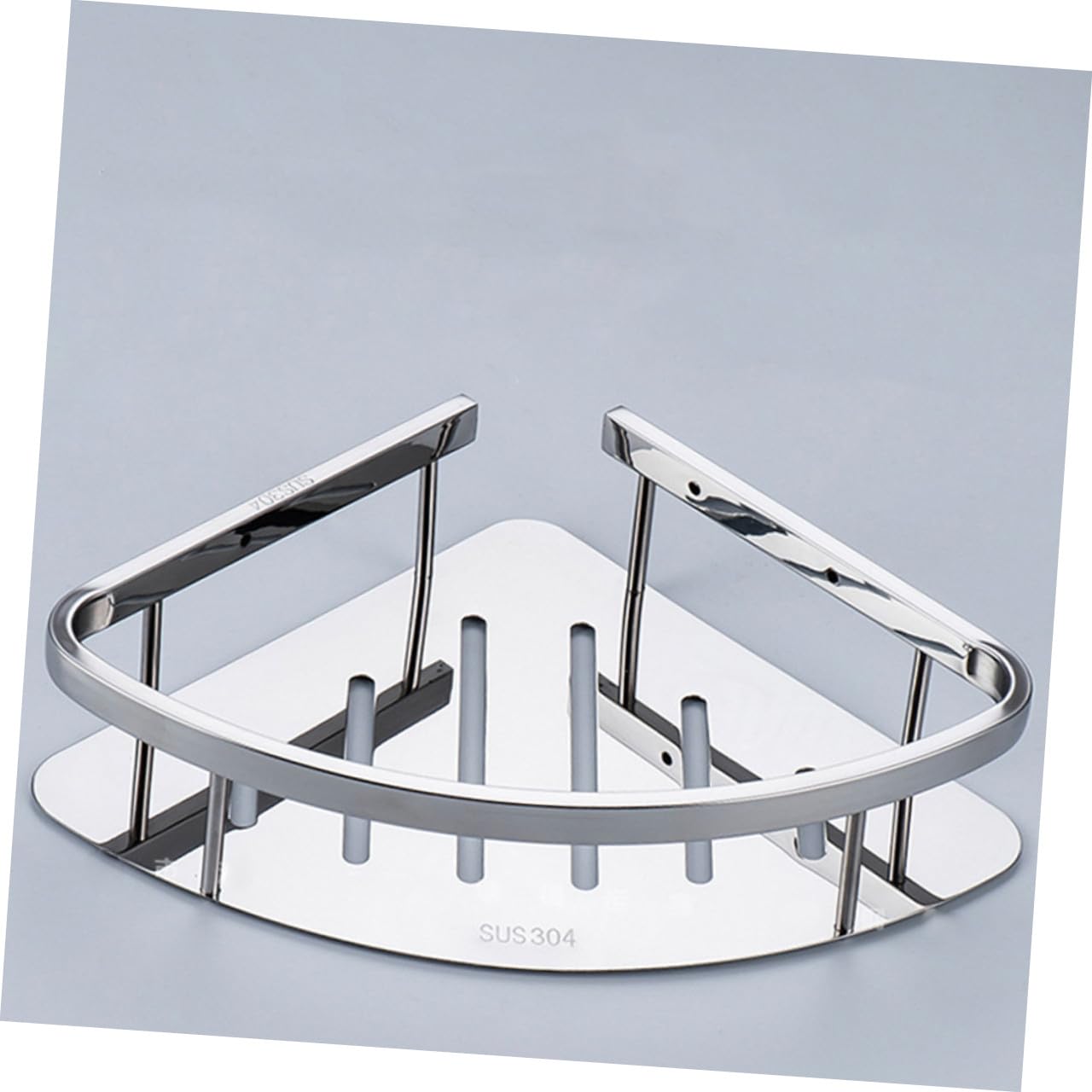 VALICLUD Mensola Angolare Doccia in Acciaio Inox Serie 906b, Singolo | Montaggio a Parete, Design Removibile, Finitura Argento, Uso in Angolo Bagno