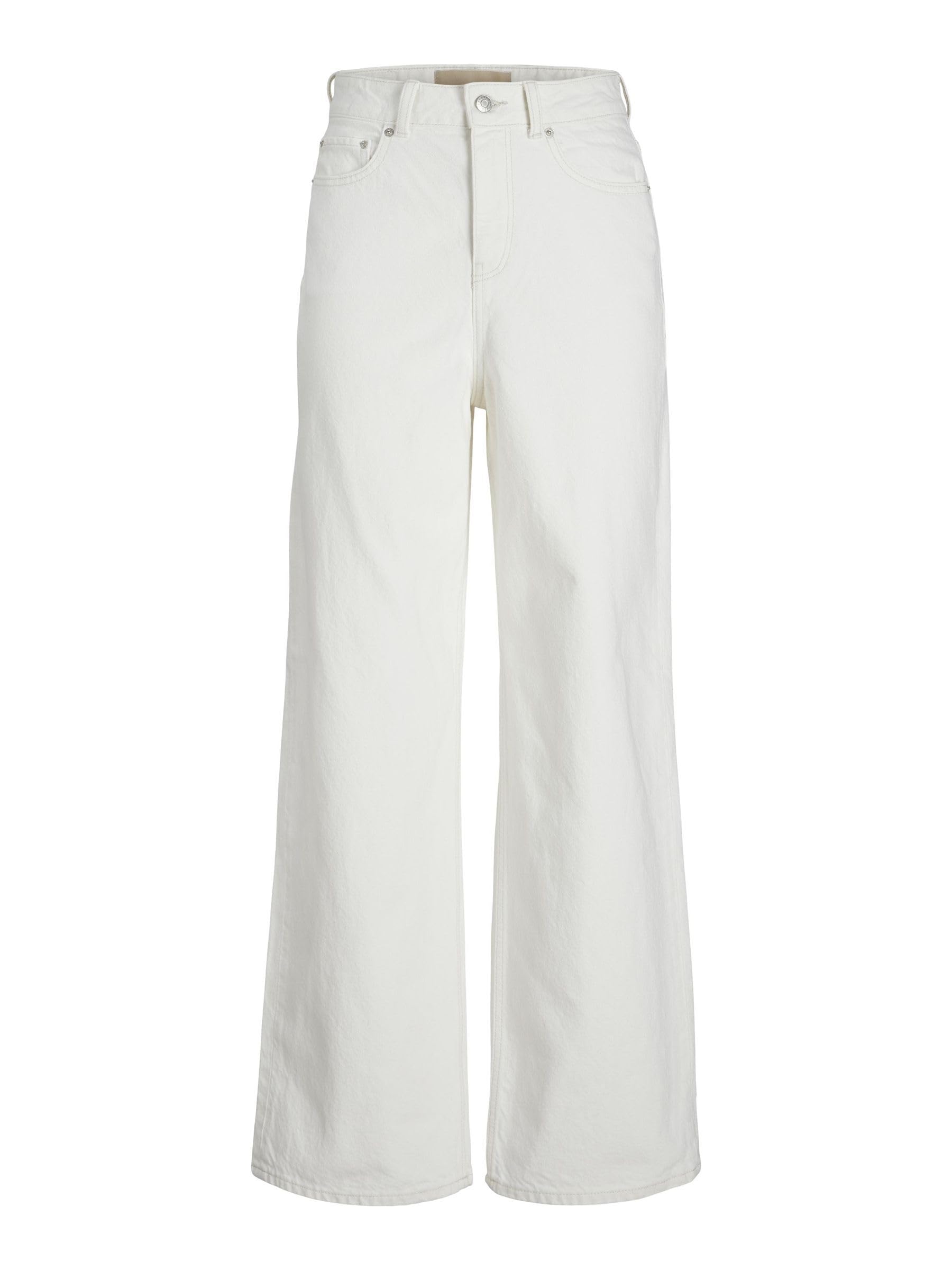 JJXX Women's Jjxx Jxtokyo Wide Hw Nr6012 Noos Jeans, White Denim, 24W 32L UK