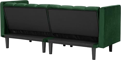 Miniatura 7 de LCH Sofá de tela moderno de 66.9 pulgadas, base de madera tapizada, muebles de diseño de dos cojines adecuados para espacios pequeños, sala de