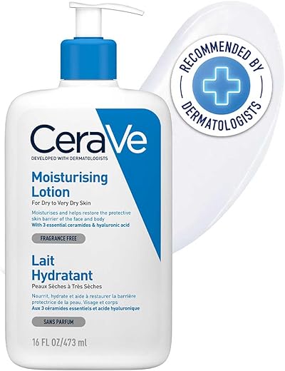 CeraVe Moisturizing Lotion For Dry Skin (473ml) – Formulated With 3 Essential Ceramides And Hyaluronic Acid | Non-Comedogenic, Oil Free And Fragrance-Free Body Lotion