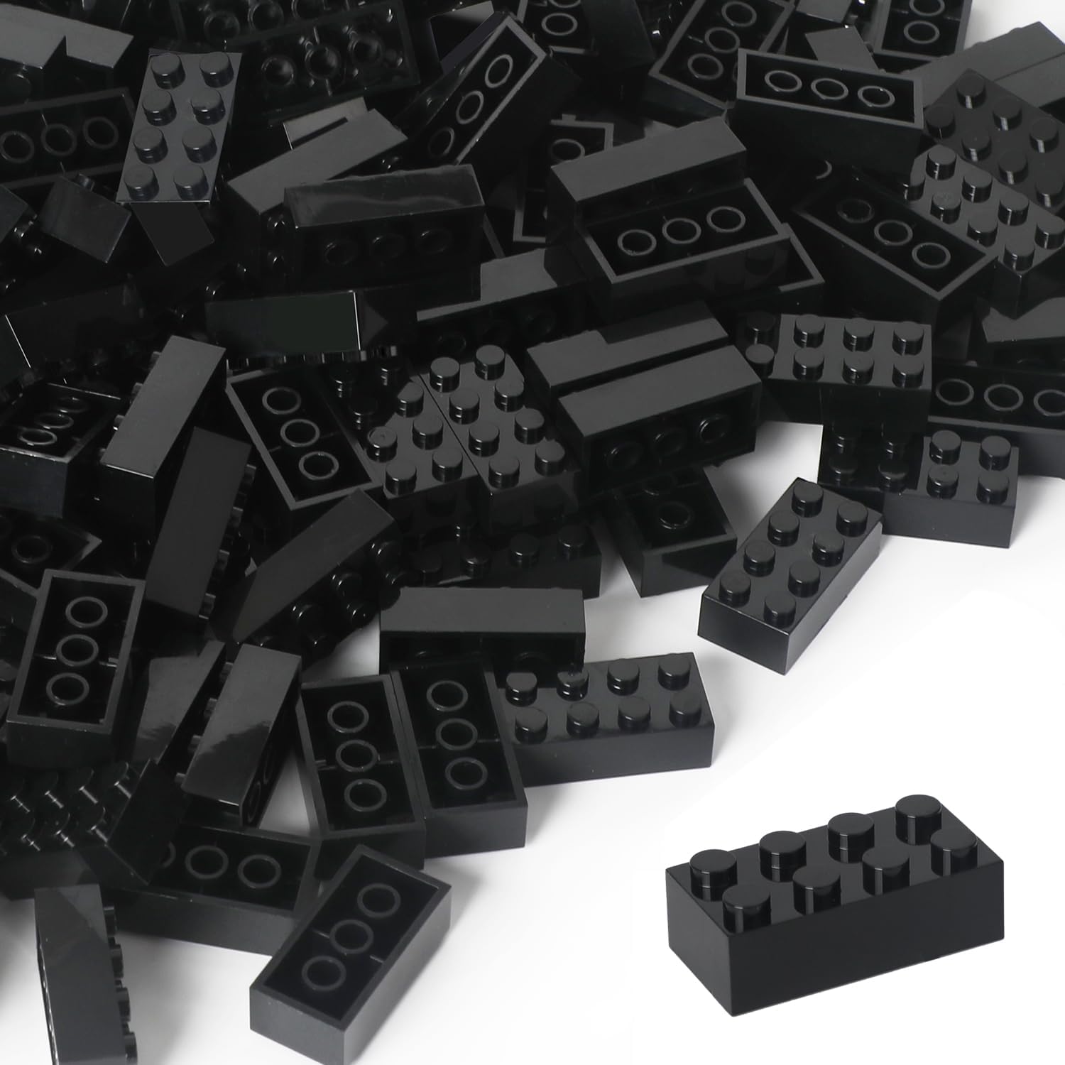 Building Bricks 121 Pieces 2x4 Black Color Building Block,Compatible with Lego Classic,Creative Building Block Toys for Kids