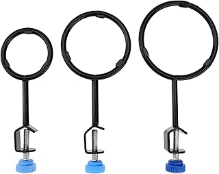 TEHAUX 3Pcs Laboratory Support Retort Ring Set Iron Laboratory Support Ring with Clamp