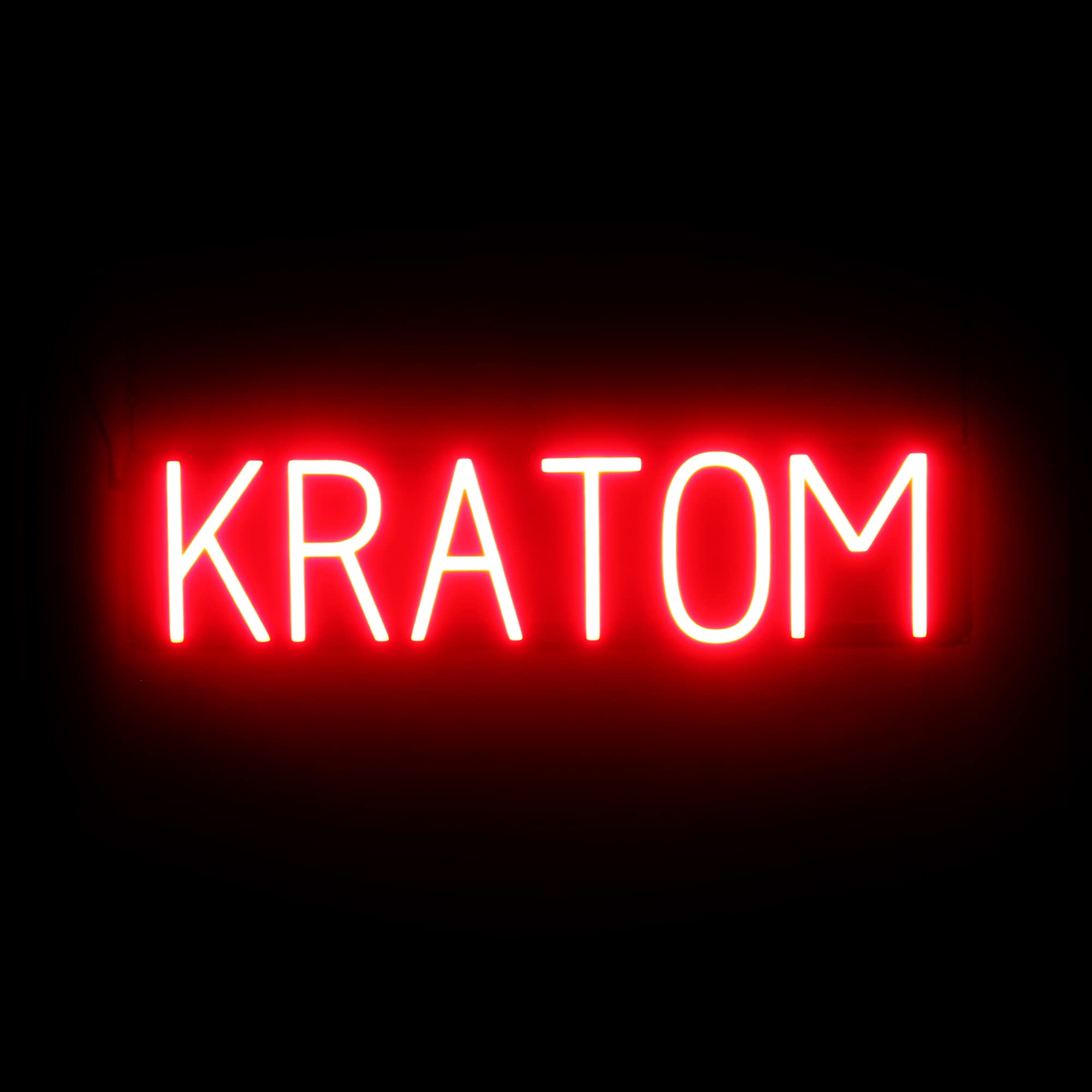 SpellBrite LED Neon KRATOM Sign for Business - Red, 26" x 6"