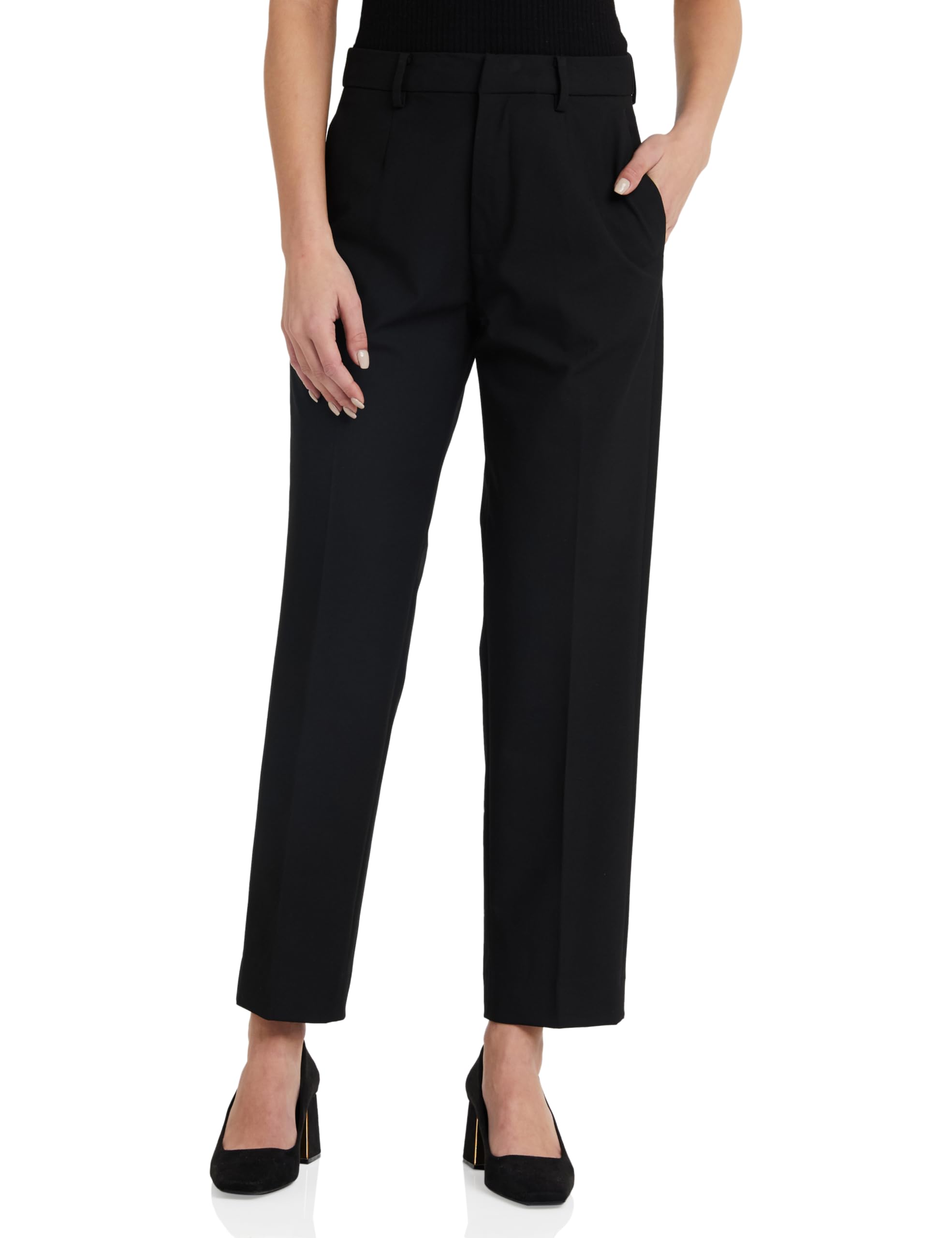 Women's Regular Mid Rise Ankle Length Tapered Formal Trousers